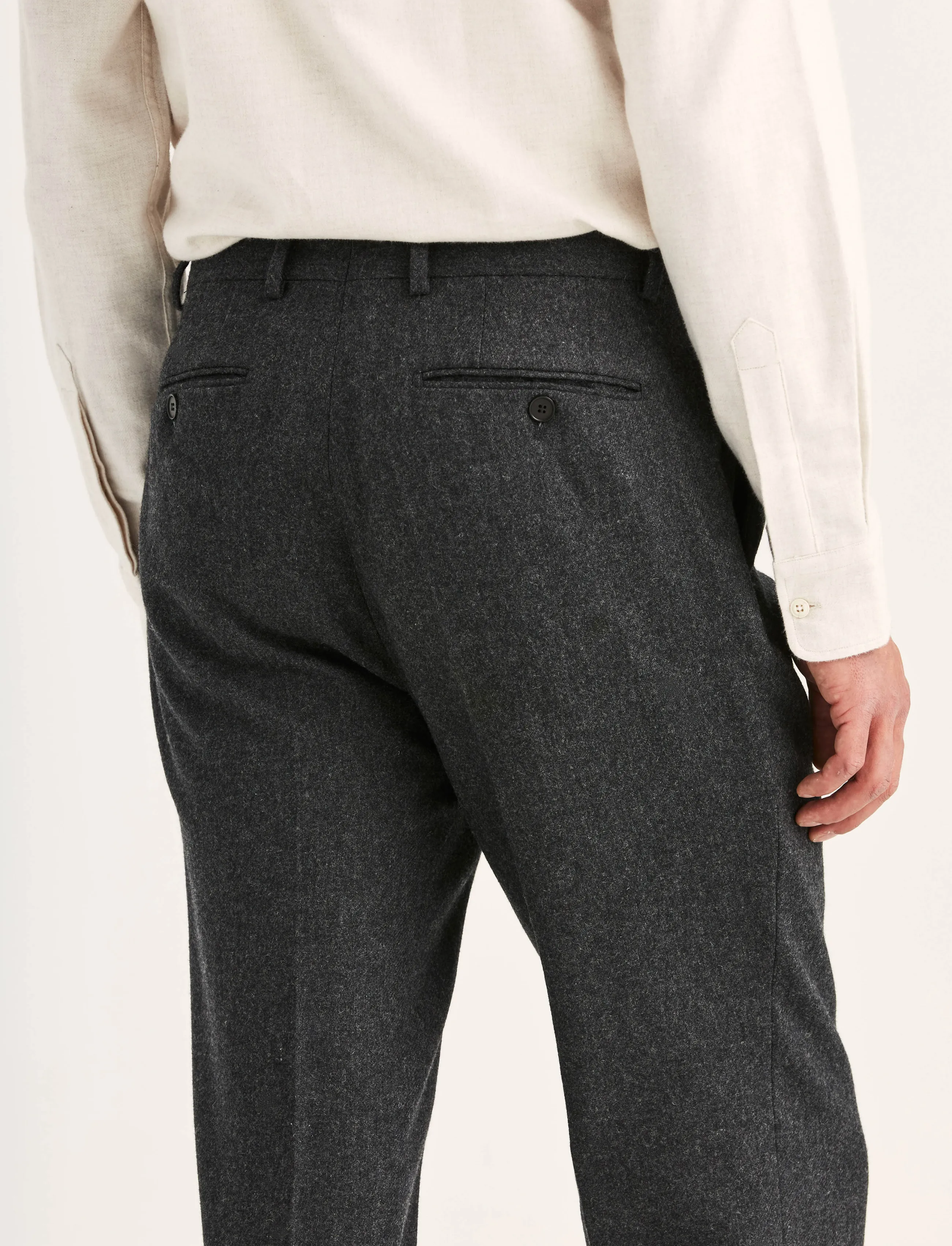 Morris - Flannel Suit Trouser - Ülikonnapüksid - grey - 4