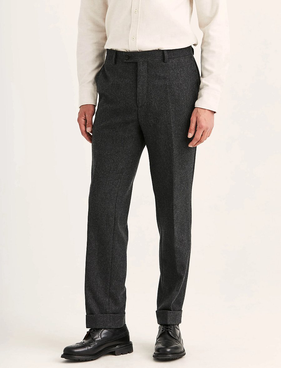 Morris - Flannel Suit Trouser - anzugshosen - grey - 5