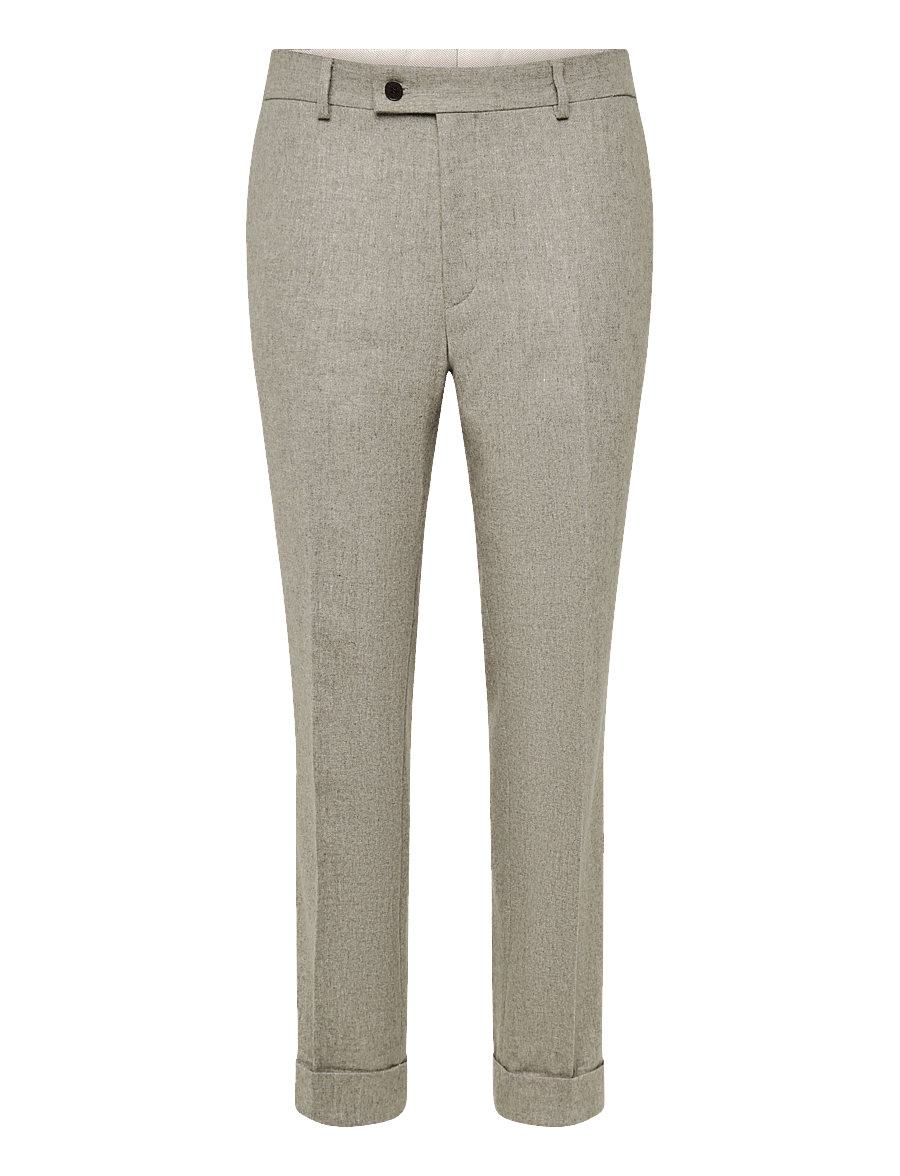 Morris - Flannel Suit Trouser - anzugshosen - khaki - 1