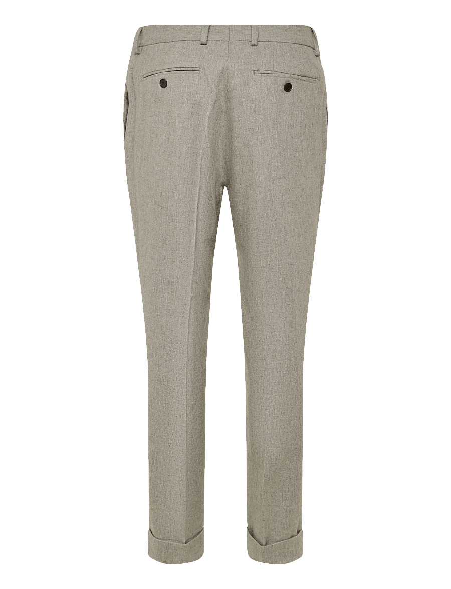 Morris - Flannel Suit Trouser - anzugshosen - khaki - 2