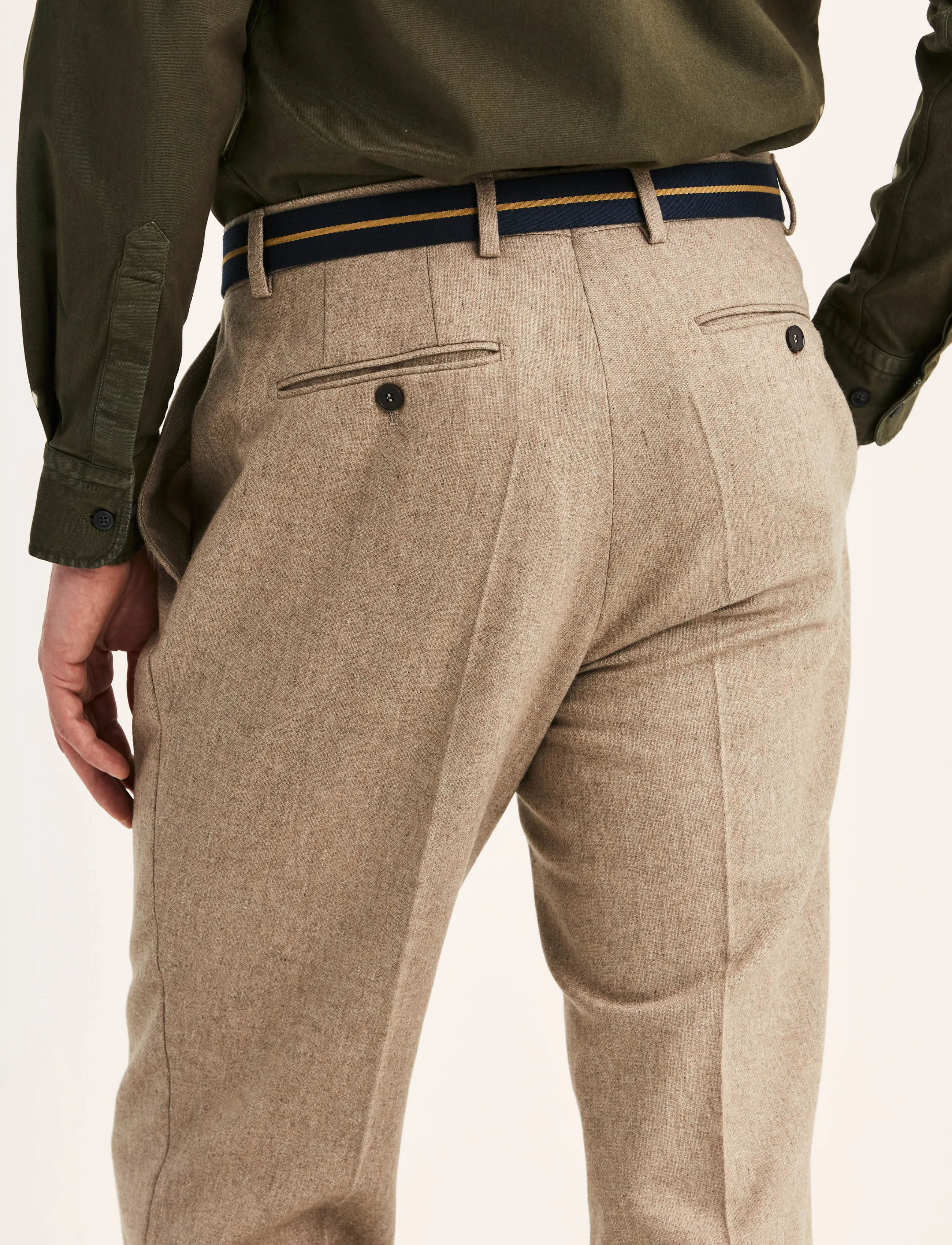 Morris - Flannel Suit Trouser - Ülikonnapüksid - khaki - 3