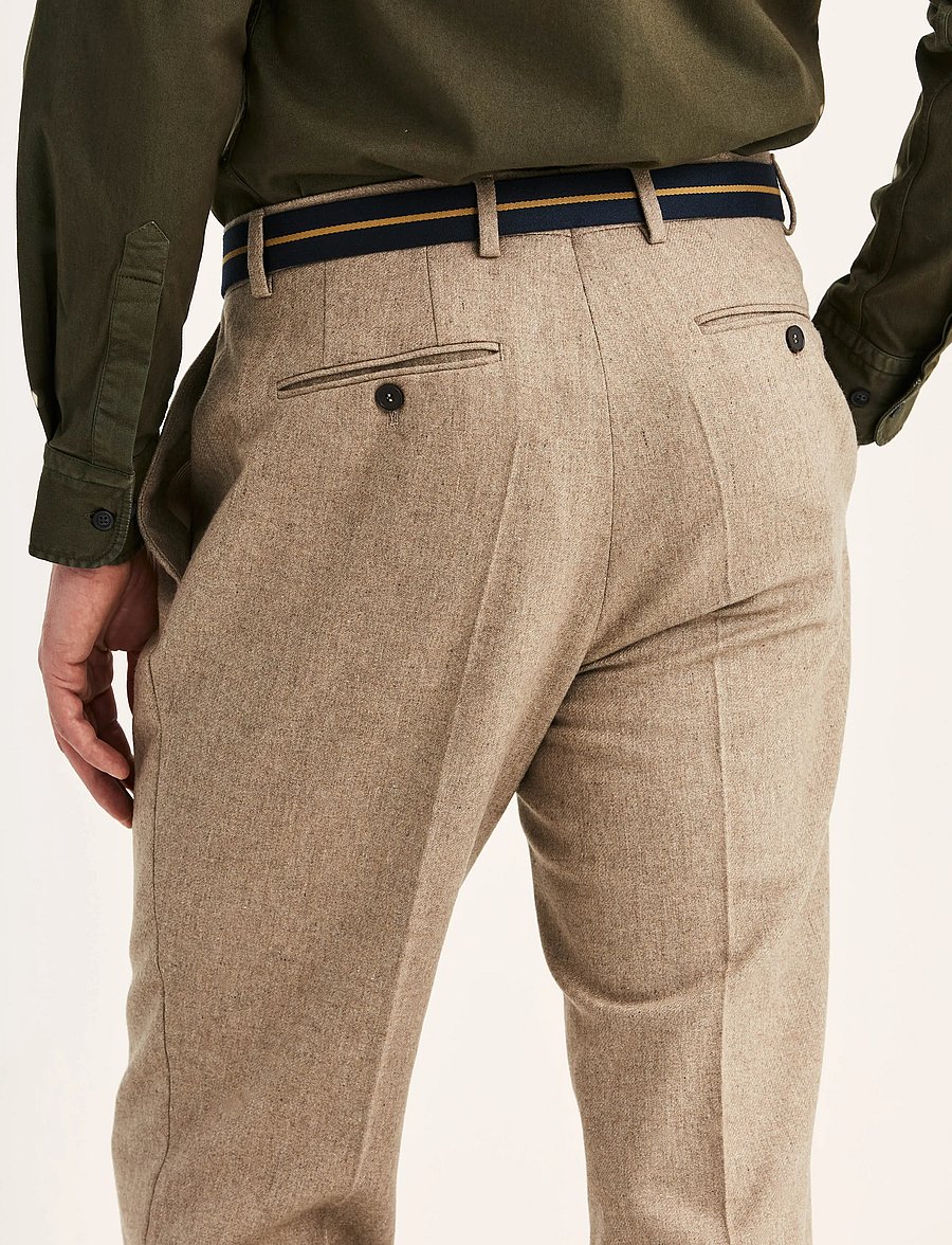 Morris - Flannel Suit Trouser - anzugshosen - khaki - 3