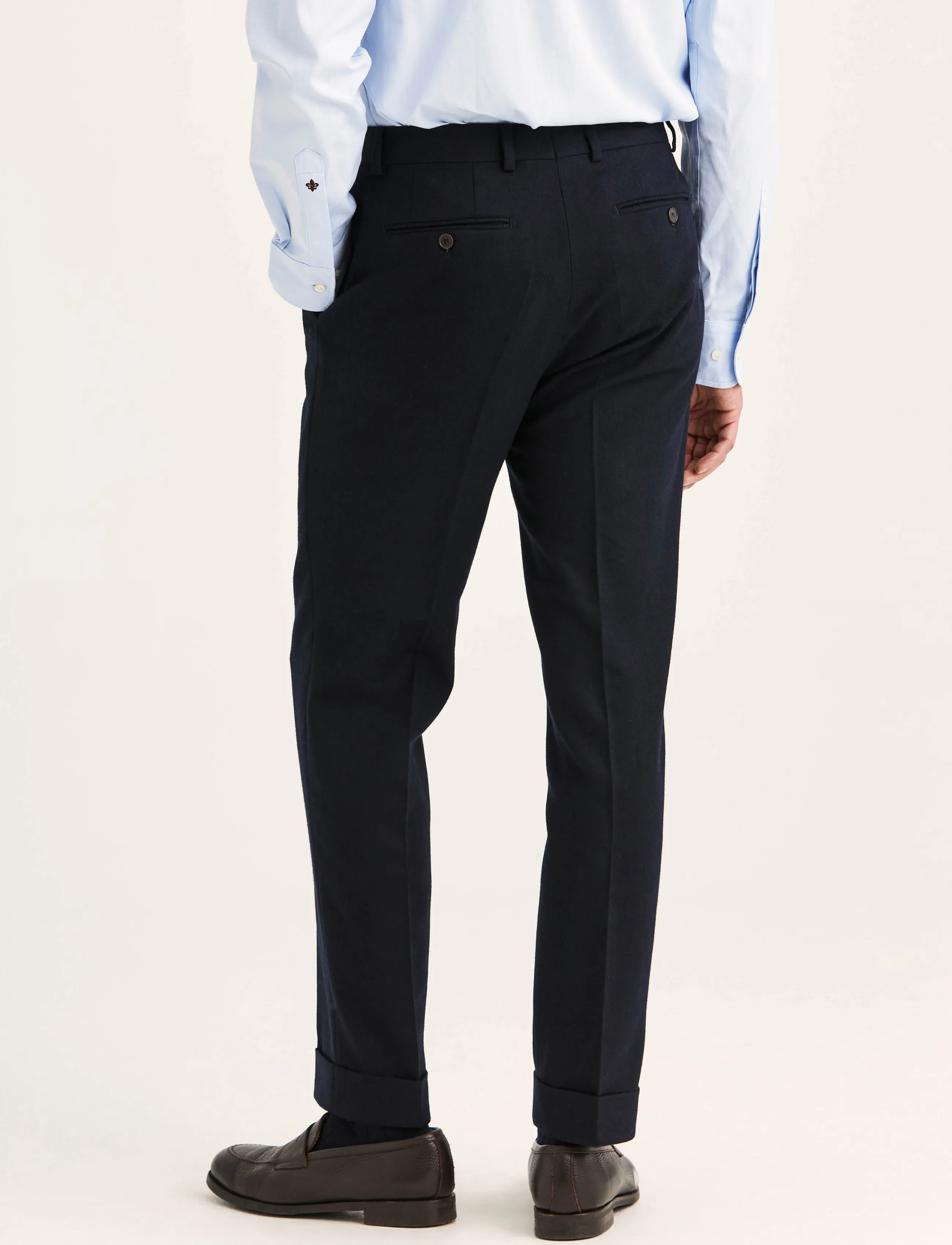 Morris Flannel Suit Trouser - Morris Stockholm - NAVY / navy