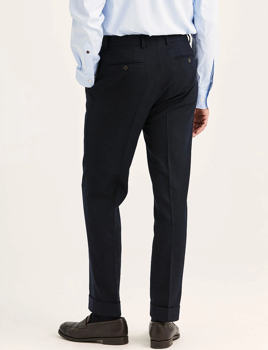 Morris - Flannel Suit Trouser - Ülikonnapüksid - navy - 0