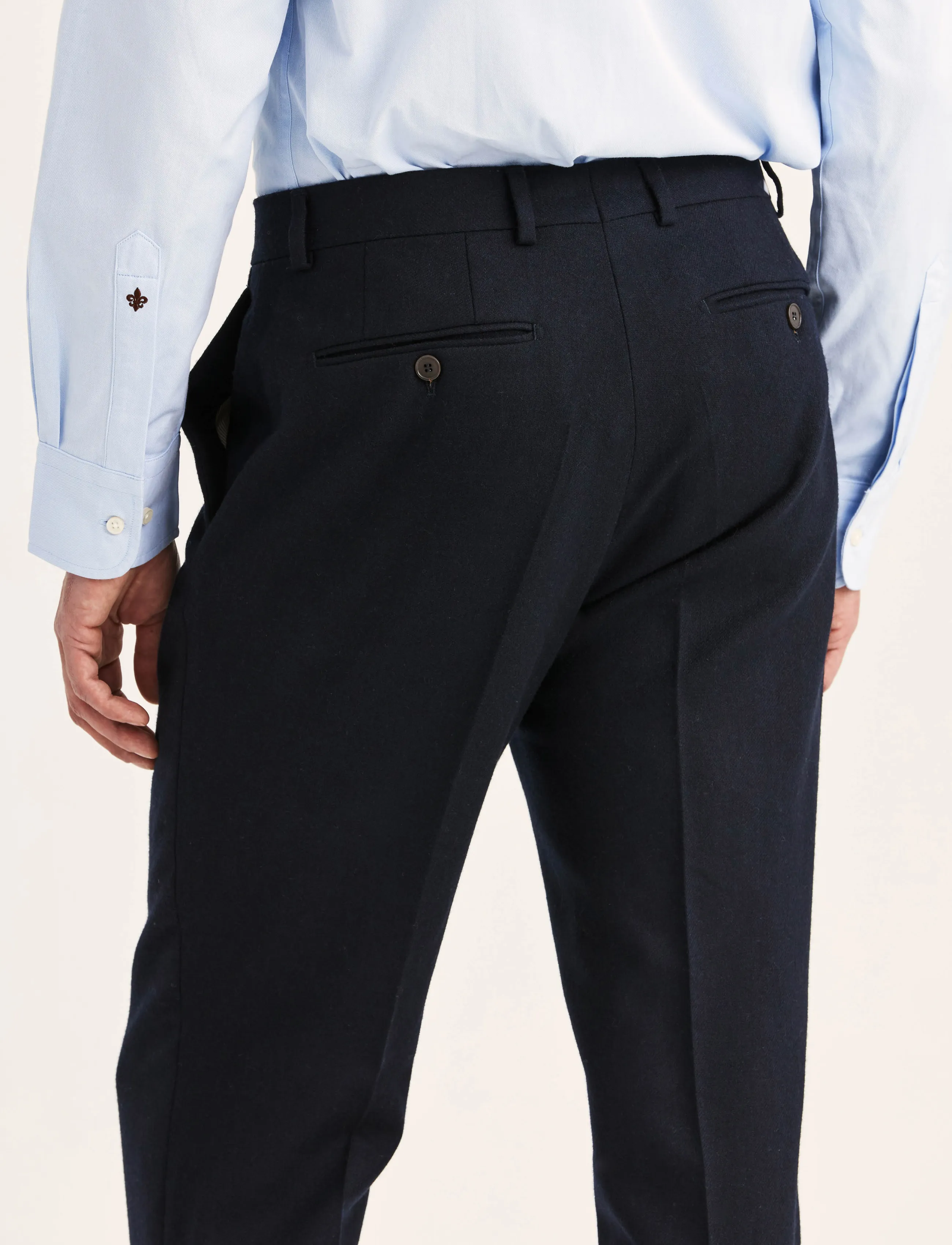 Morris - Flannel Suit Trouser - Ülikonnapüksid - navy - 3