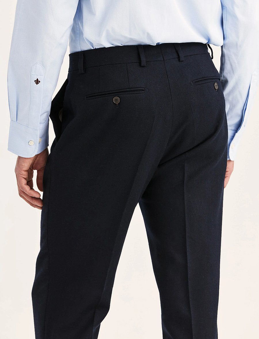 Morris - Flannel Suit Trouser - Ülikonnapüksid - navy - 3