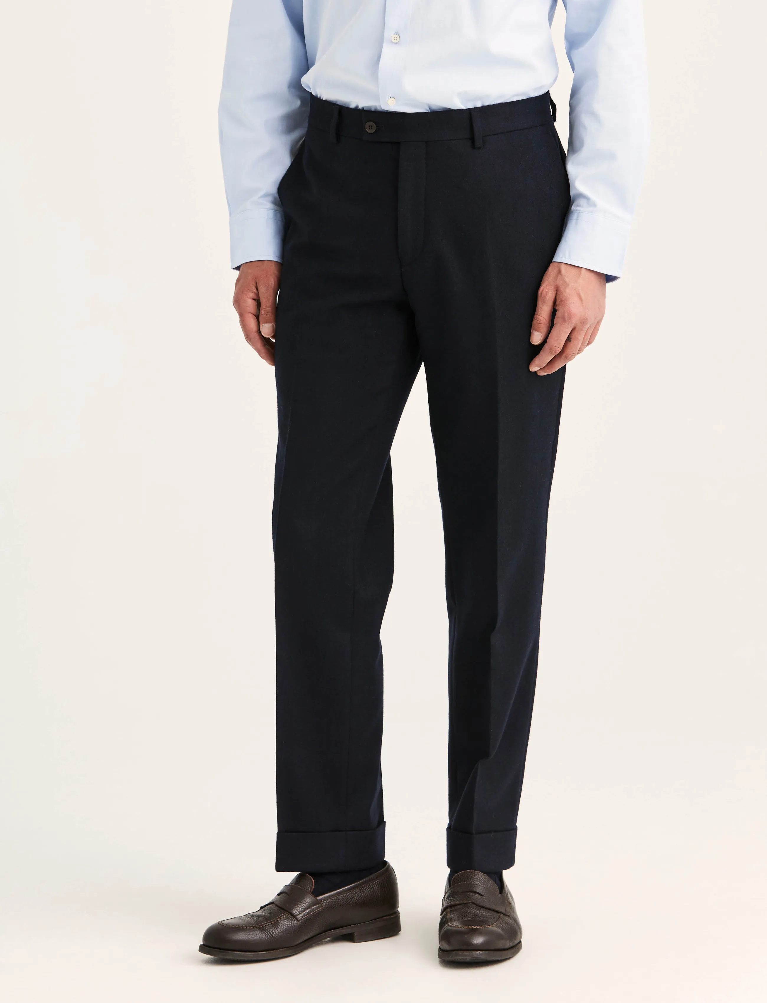 Morris - Flannel Suit Trouser - Ülikonnapüksid - navy - 4