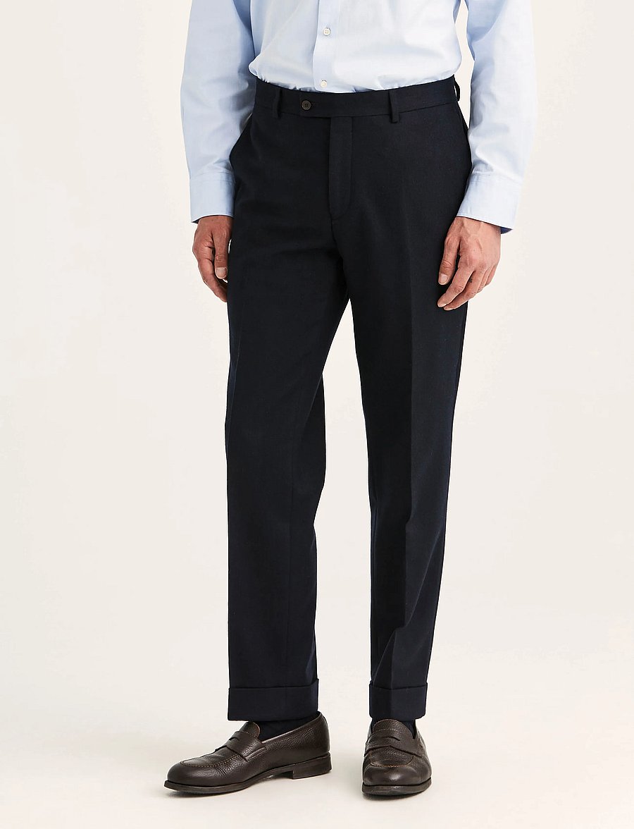 Morris - Flannel Suit Trouser - Ülikonnapüksid - navy - 4