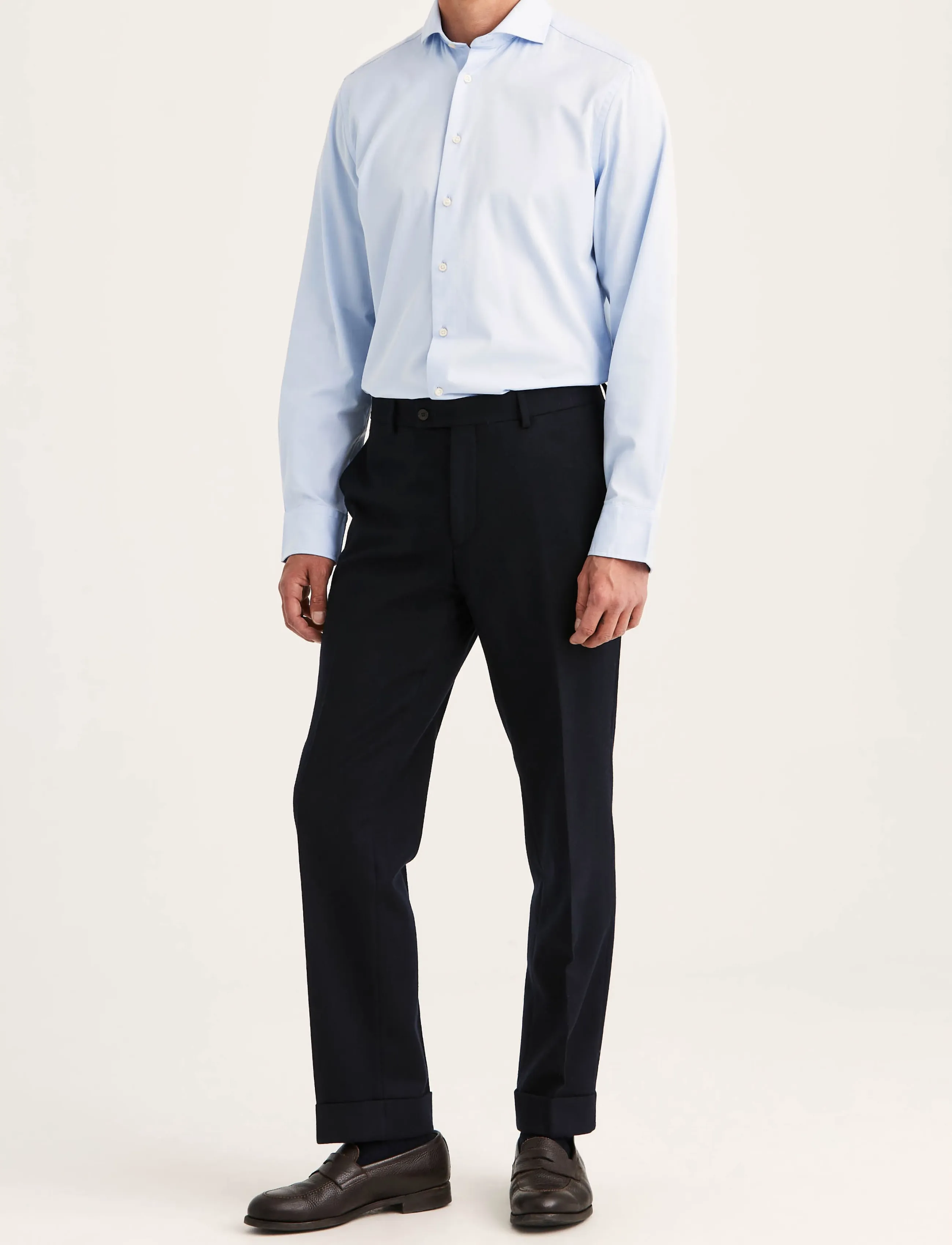 Morris - Flannel Suit Trouser - Ülikonnapüksid - navy - 5