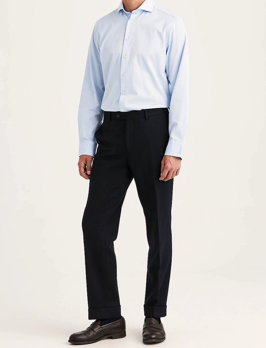 Morris - Flannel Suit Trouser - Ülikonnapüksid - navy - 5