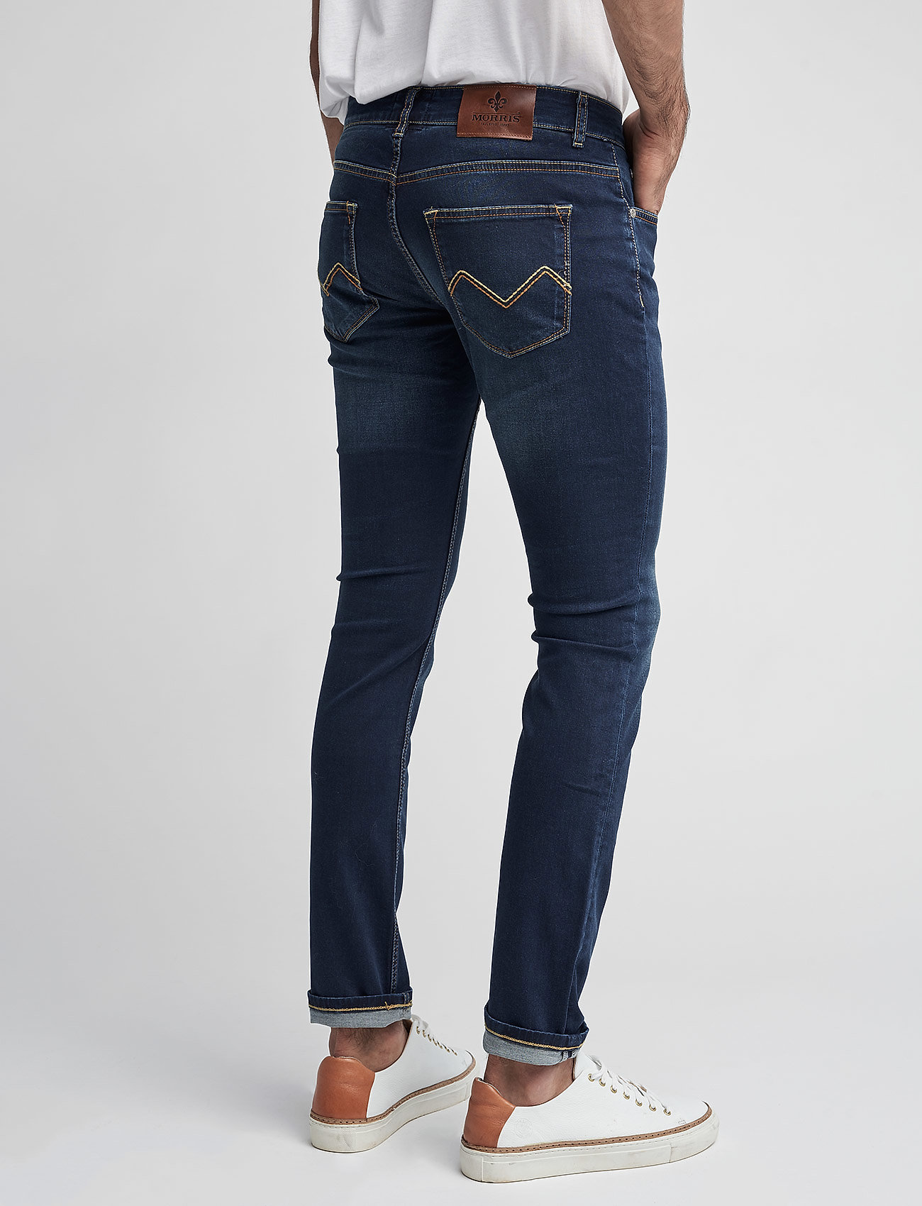 Morris - Steve Satin Jeans - trousers & jeans - dk wash - 3