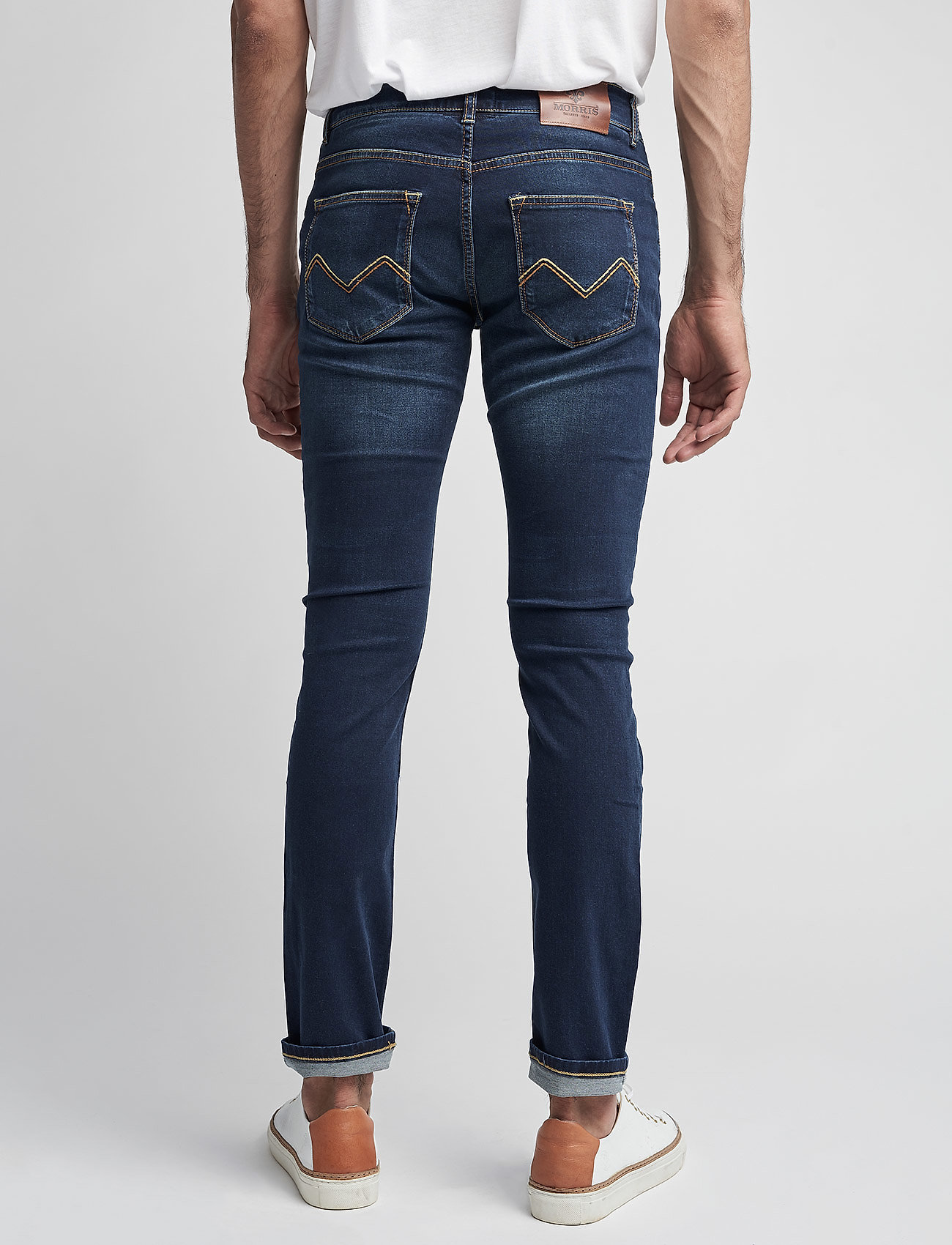 Morris - Steve Satin Jeans - trousers & jeans - dk wash - 4