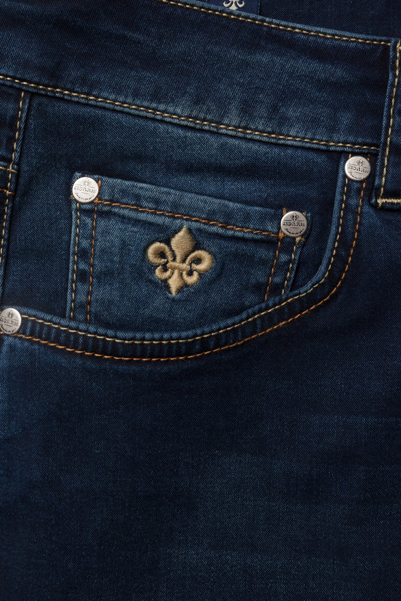Morris - Steve Satin Jeans - trousers & jeans - dk wash - 5