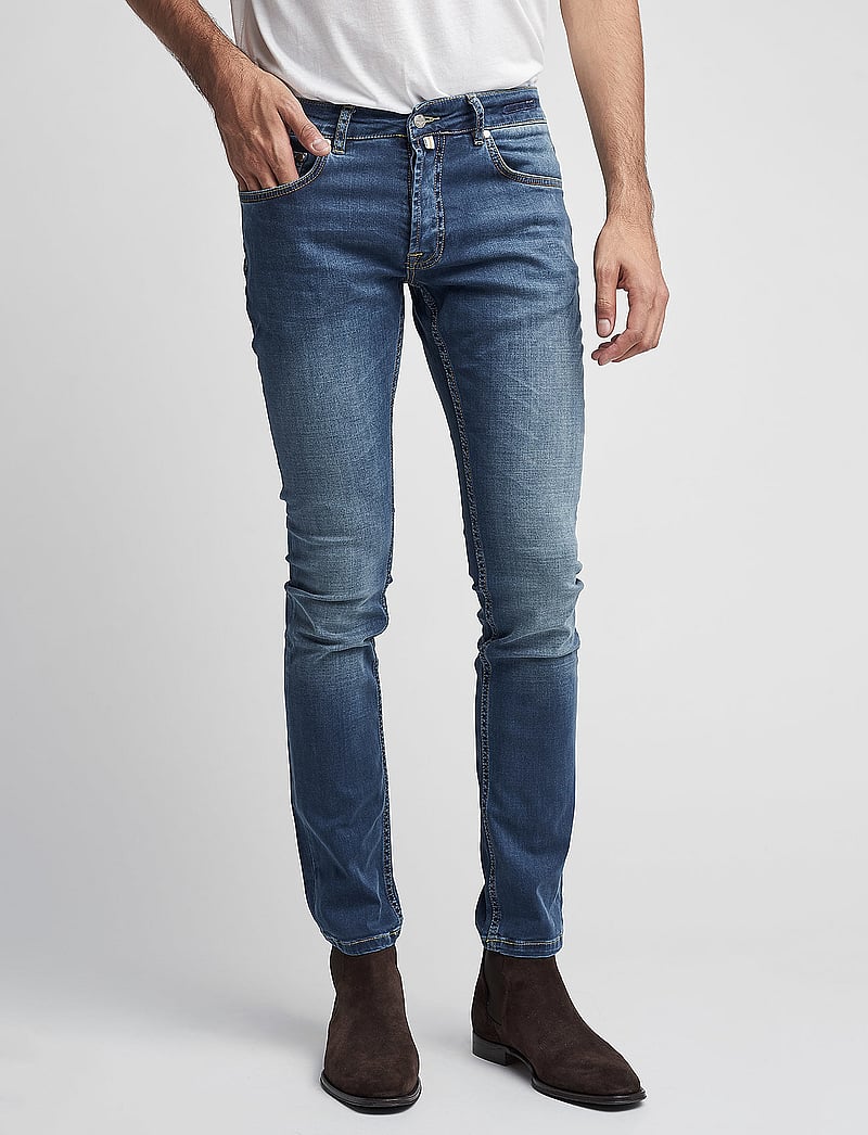 Morris - Steve Satin Jeans - skinny jeans - semi dark wash - 0
