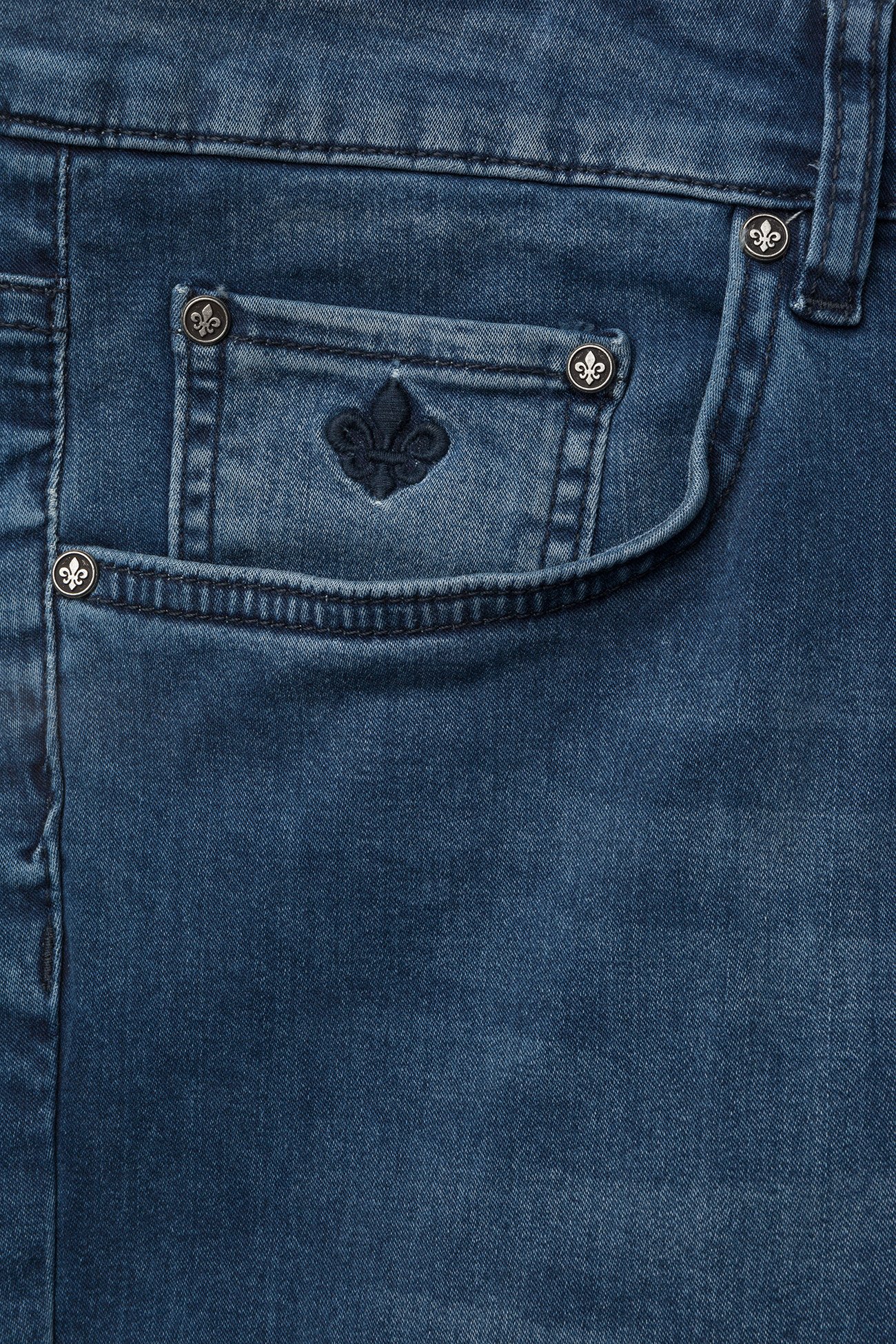 Morris - Steve Satin Jeans Zip - blue wash - 2