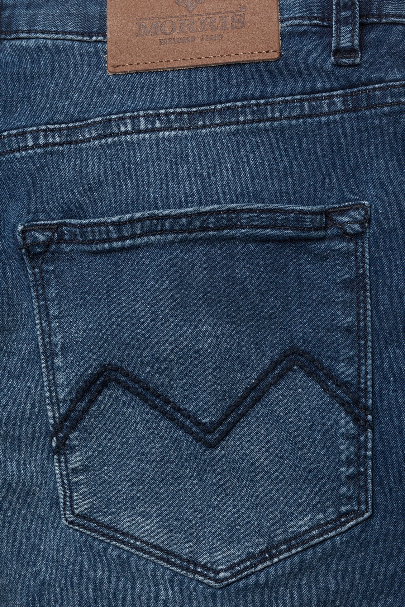 Morris - Steve Satin Jeans Zip - blue wash - 4