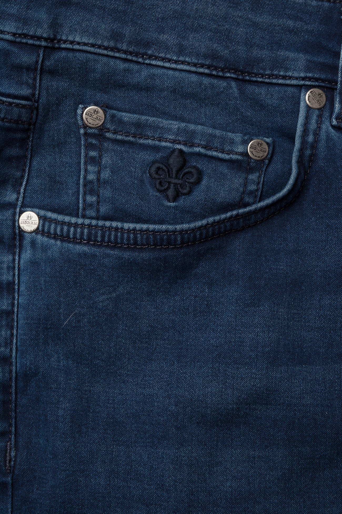 Morris - Steve Satin Jeans Zip - blue wash - 2