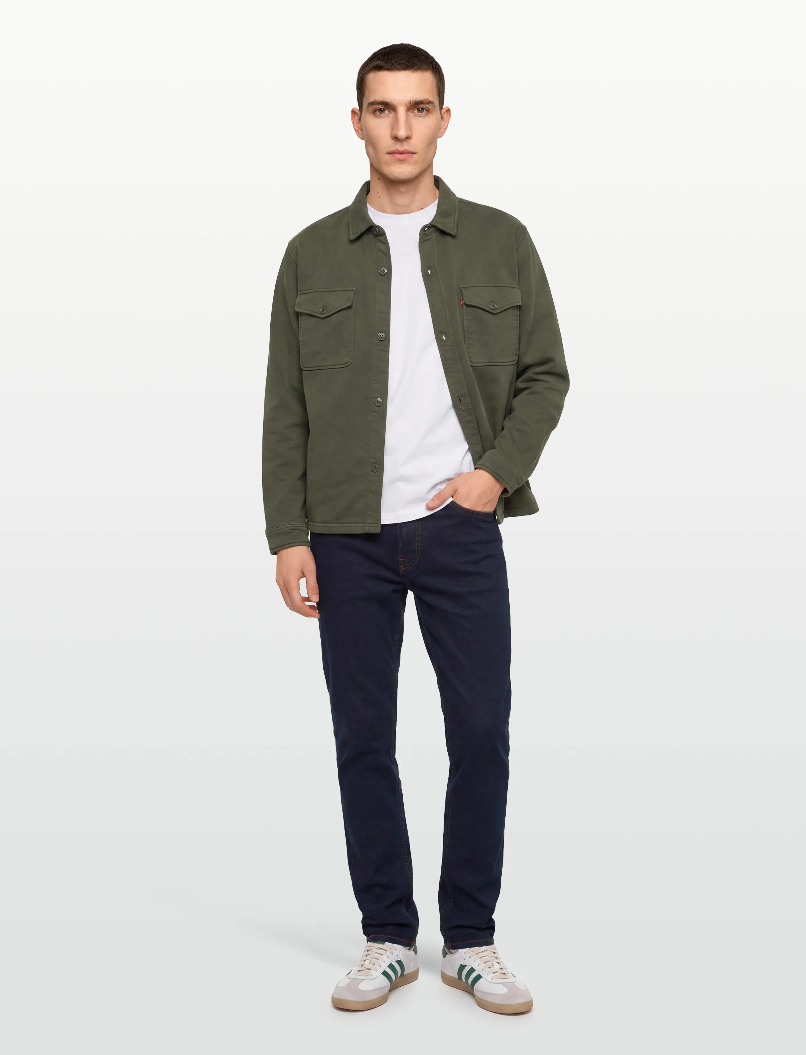 Morris James Satin Jeans, 33 x 34, Marineblau - Regular, Männerswear
