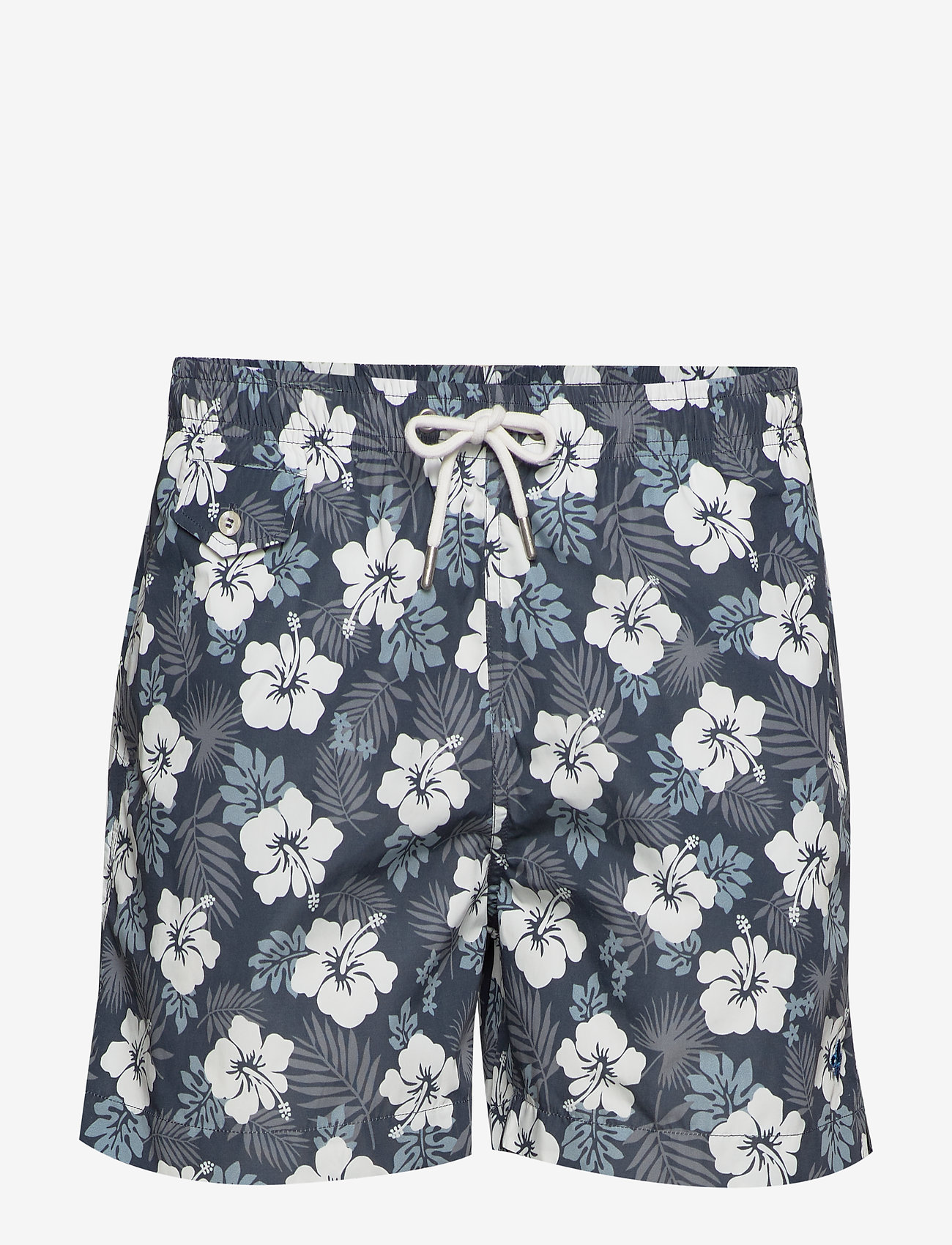 Hibiscus Bathing Trunks - BLUE