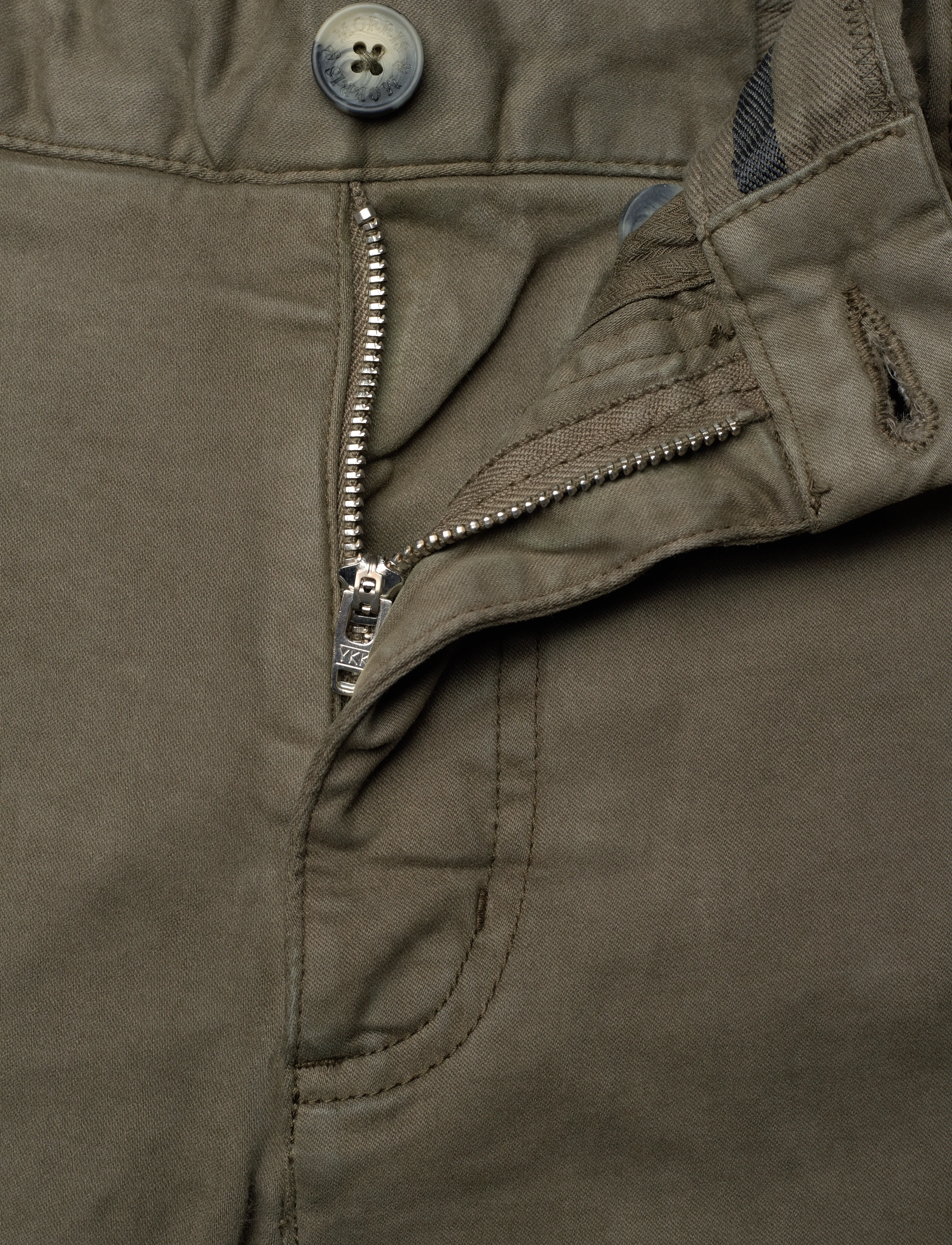 Morris - Jeffrey Brushed Shorts - chinos shorts - olive - 3