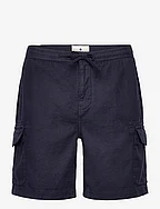Cargo Linen Shorts - BLUE