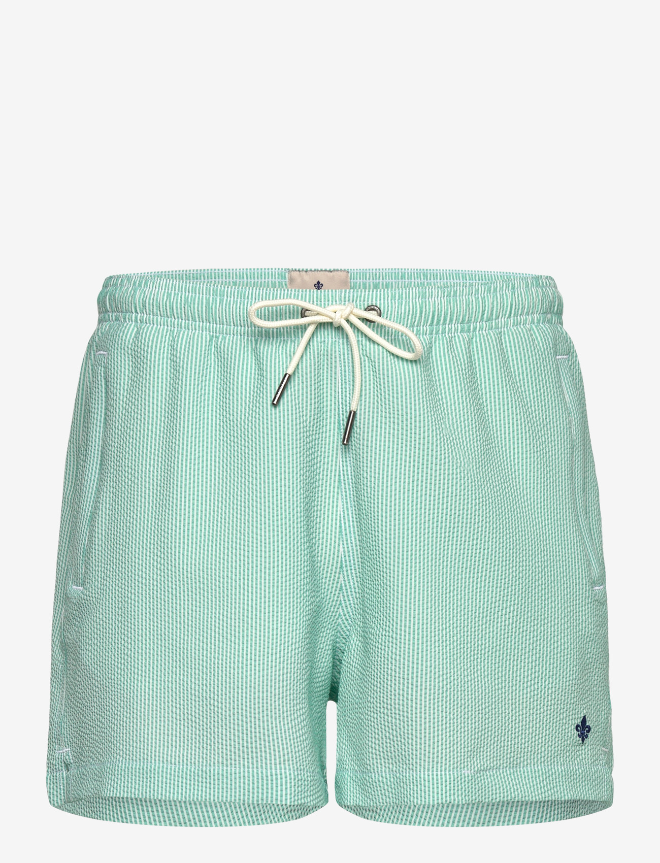 Morris - Morris Seersucker Bathing Trunks - badeshorts - green - 0