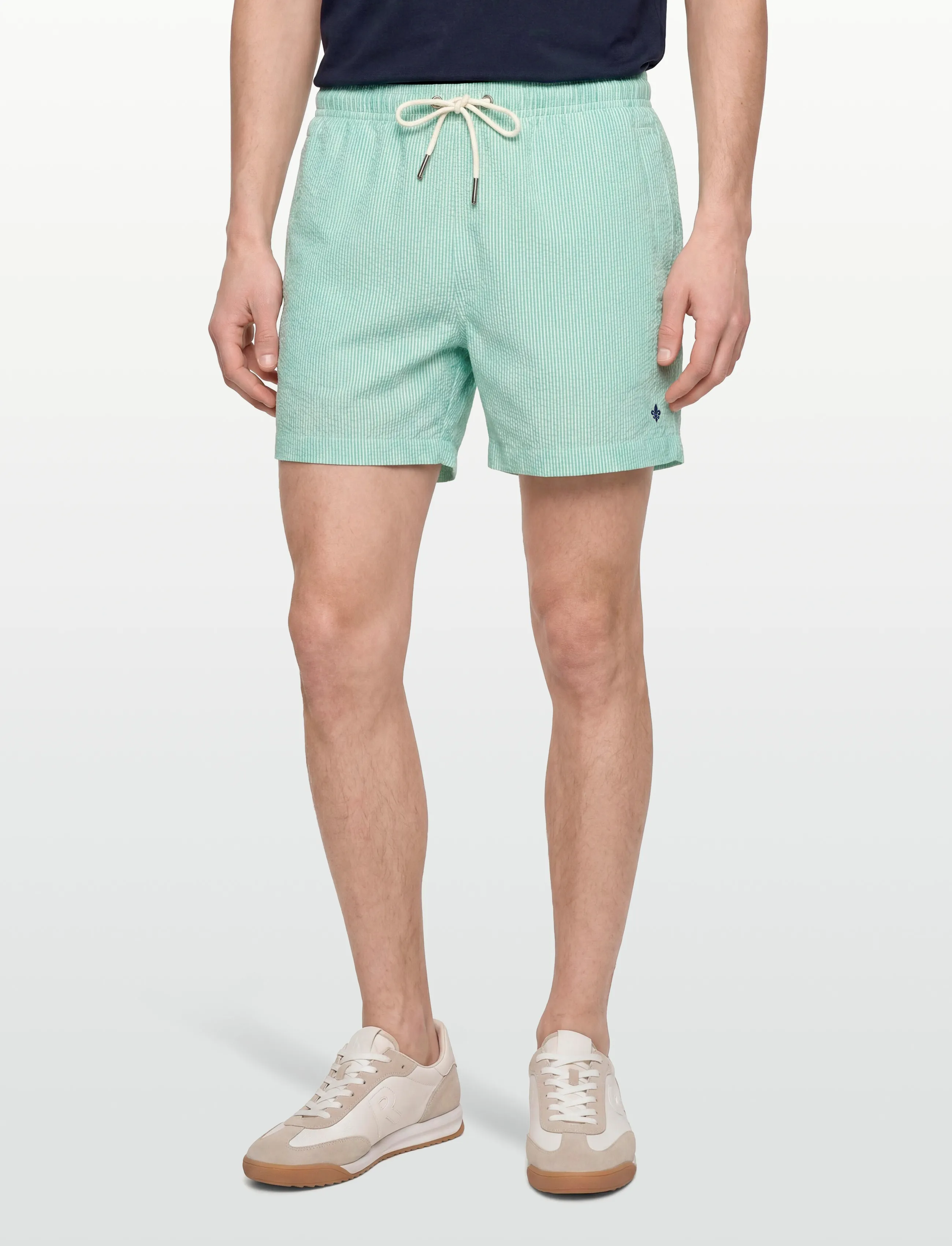 Morris - Morris Seersucker Bathing Trunks - swim shorts - green - 3
