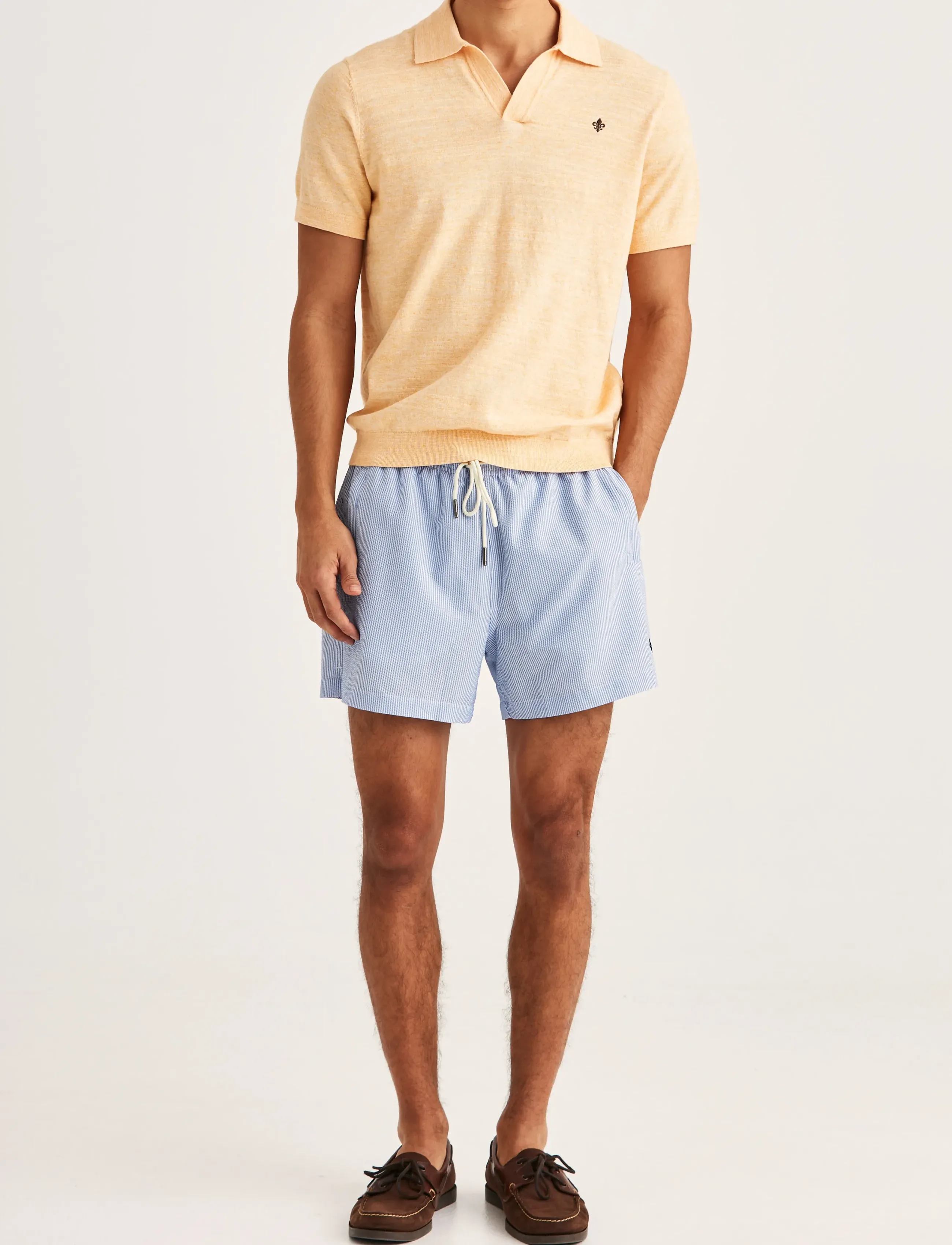 Morris - Morris Seersucker Bathing Trunks - badeshortser - light blue - 3