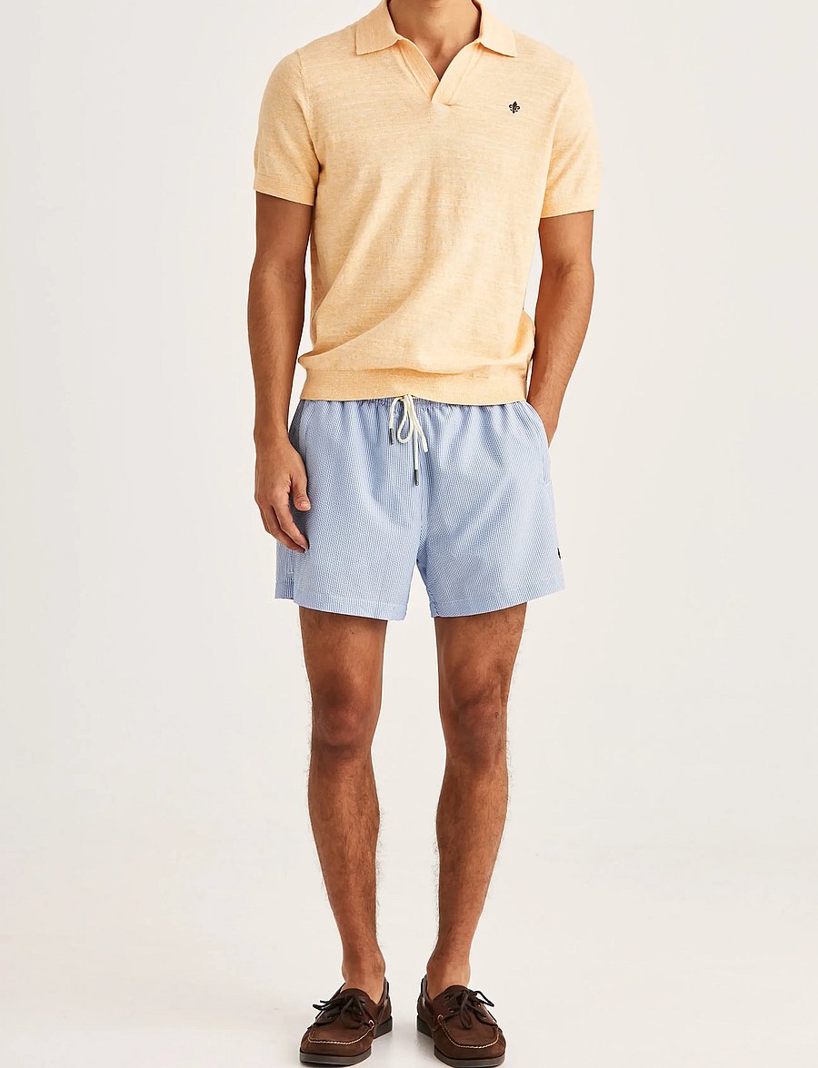 Morris - Morris Seersucker Bathing Trunks - badeshortser - light blue - 3