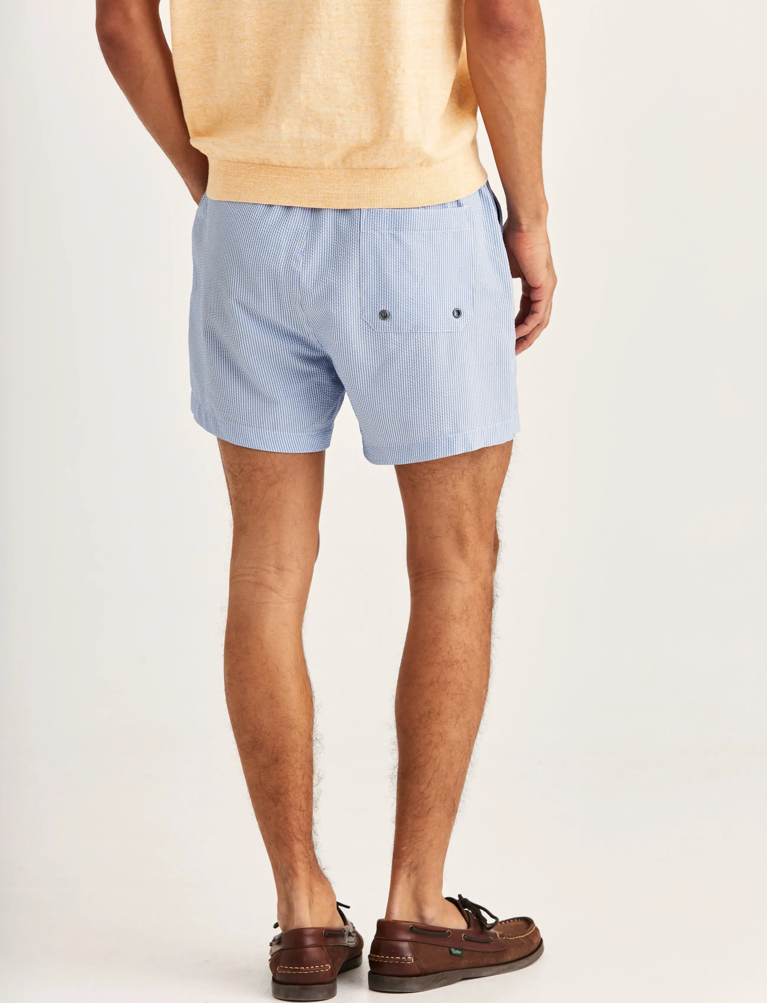 Morris - Morris Seersucker Bathing Trunks - badeshortser - light blue - 4