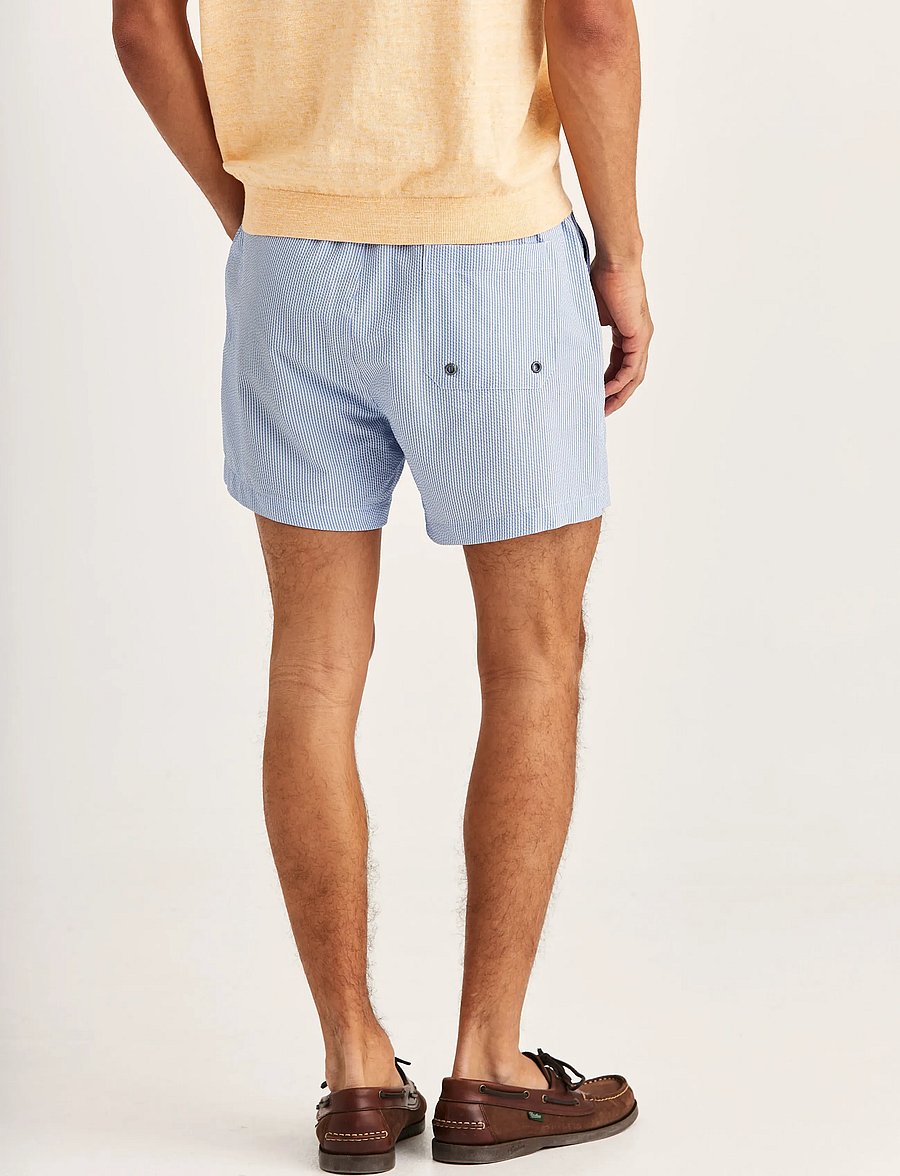 Morris - Morris Seersucker Bathing Trunks - badeshortser - light blue - 4