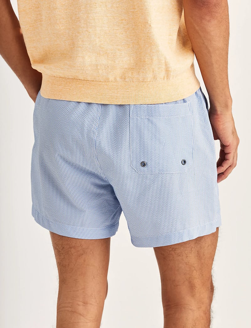 Morris - Morris Seersucker Bathing Trunks - badeshorts - light blue - 5