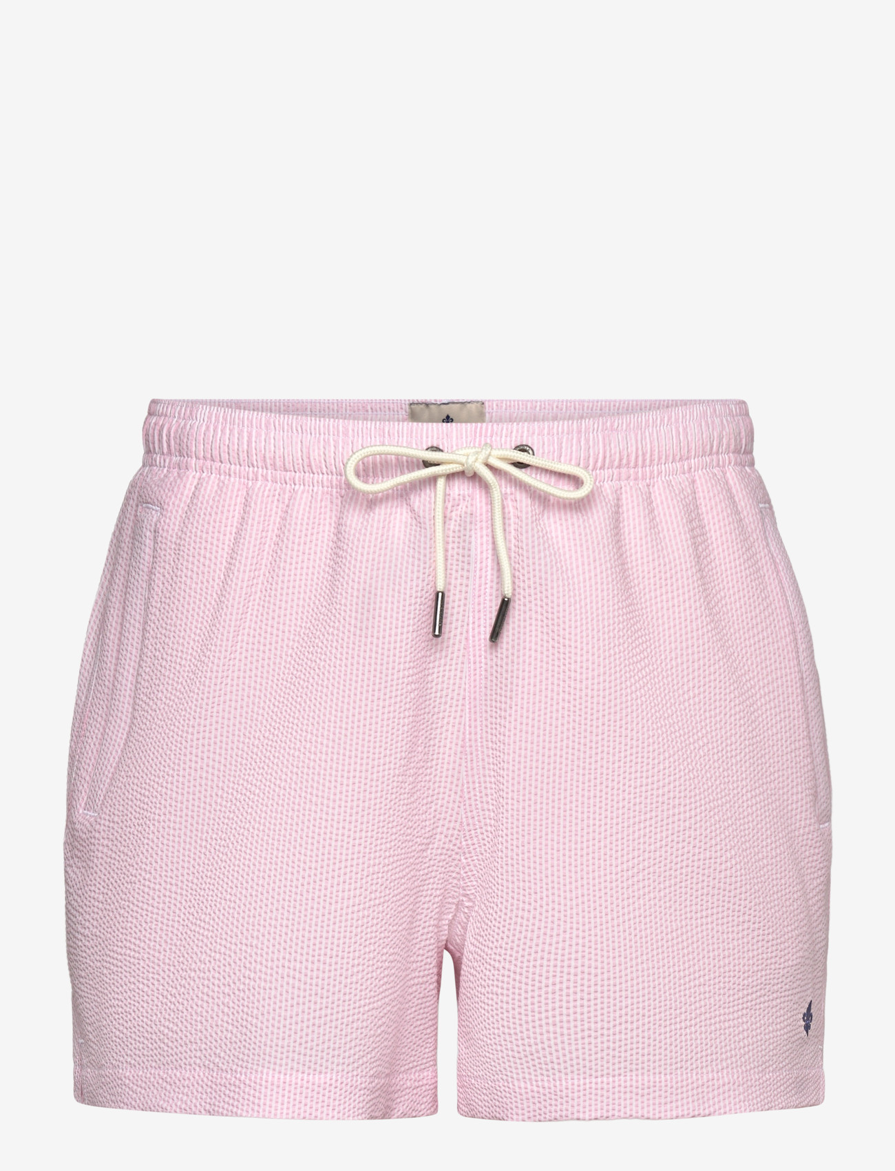 Morris - Morris Seersucker Bathing Trunks - swim shorts - pink - 0
