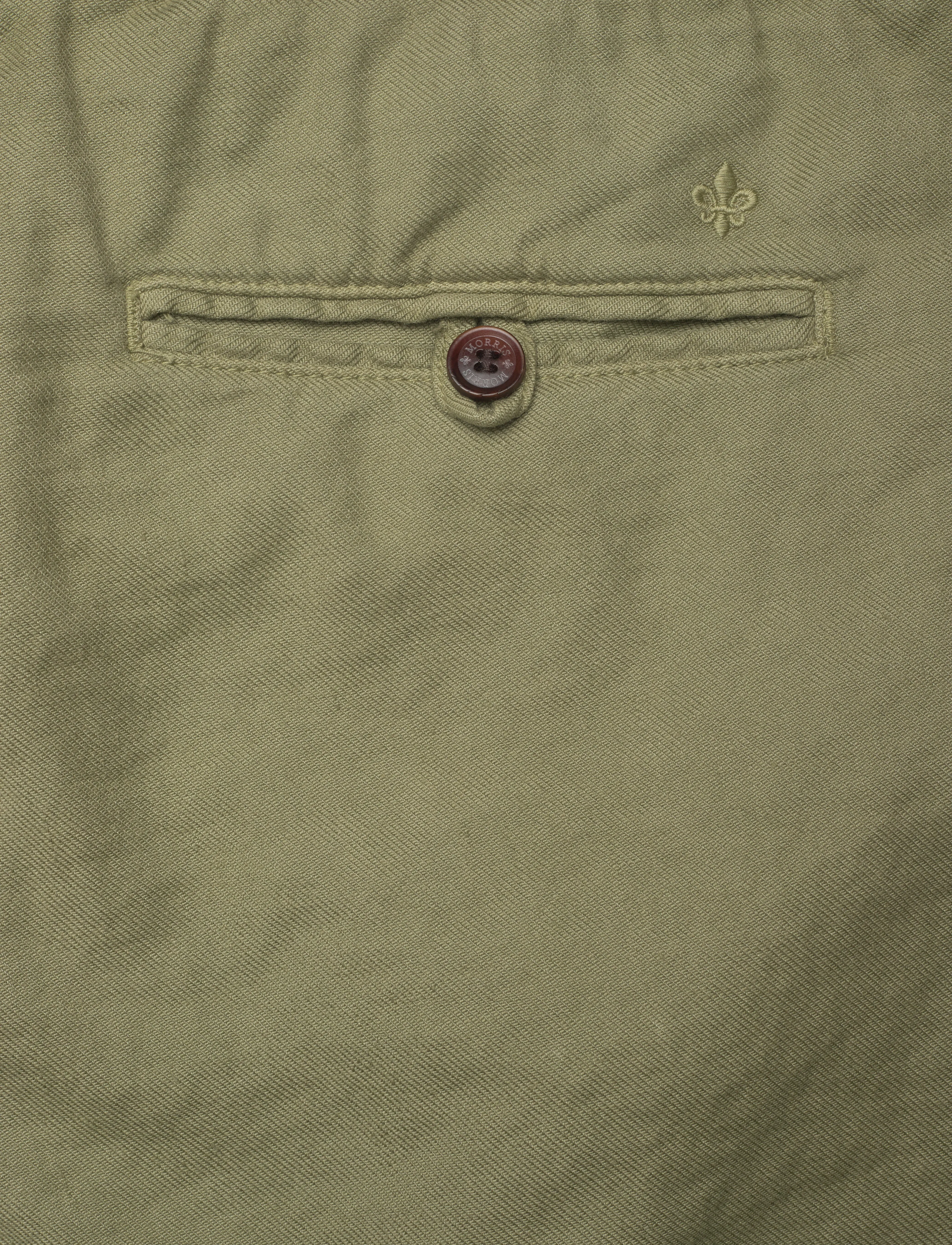 Morris - Fenix Linen Shorts - hørshorts - olive - 4