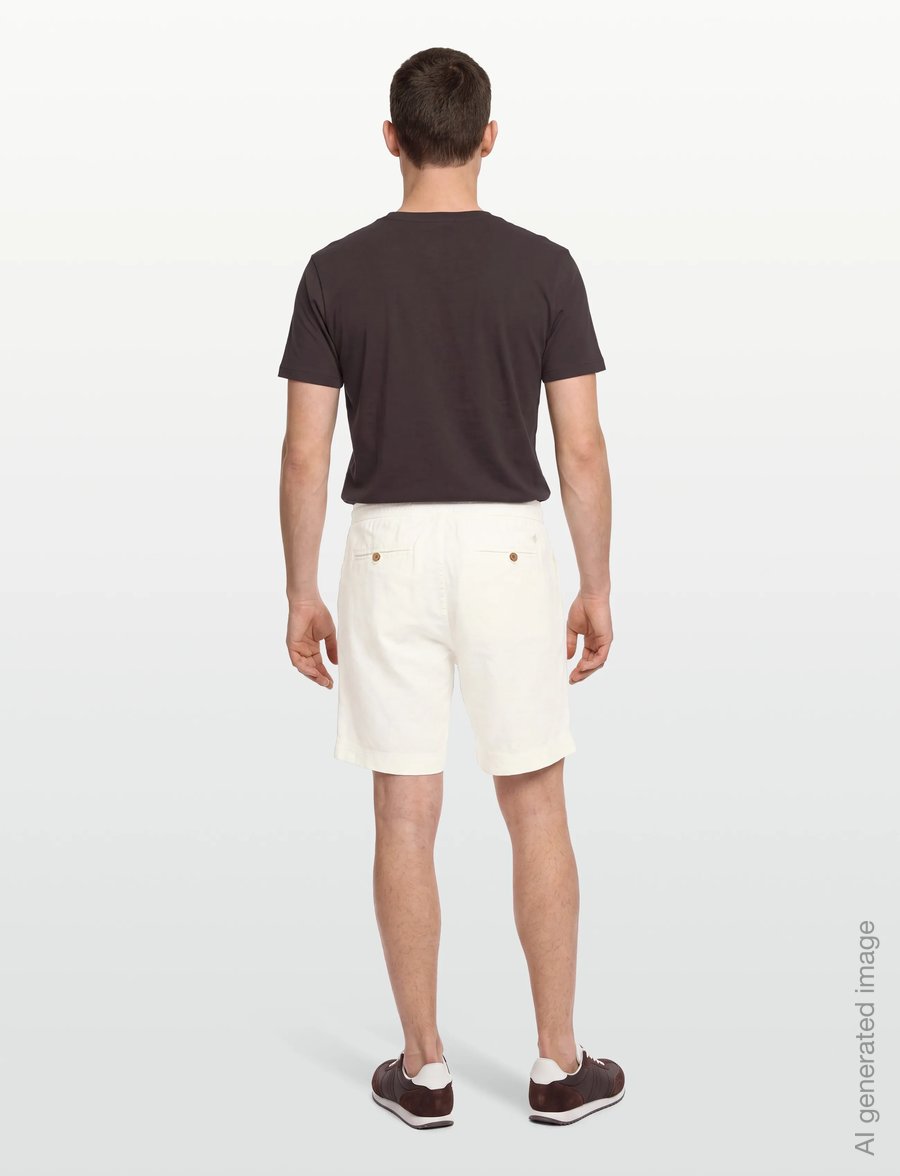 Morris - Fenix Linen Shorts - hörstuttbuxur - white - 4