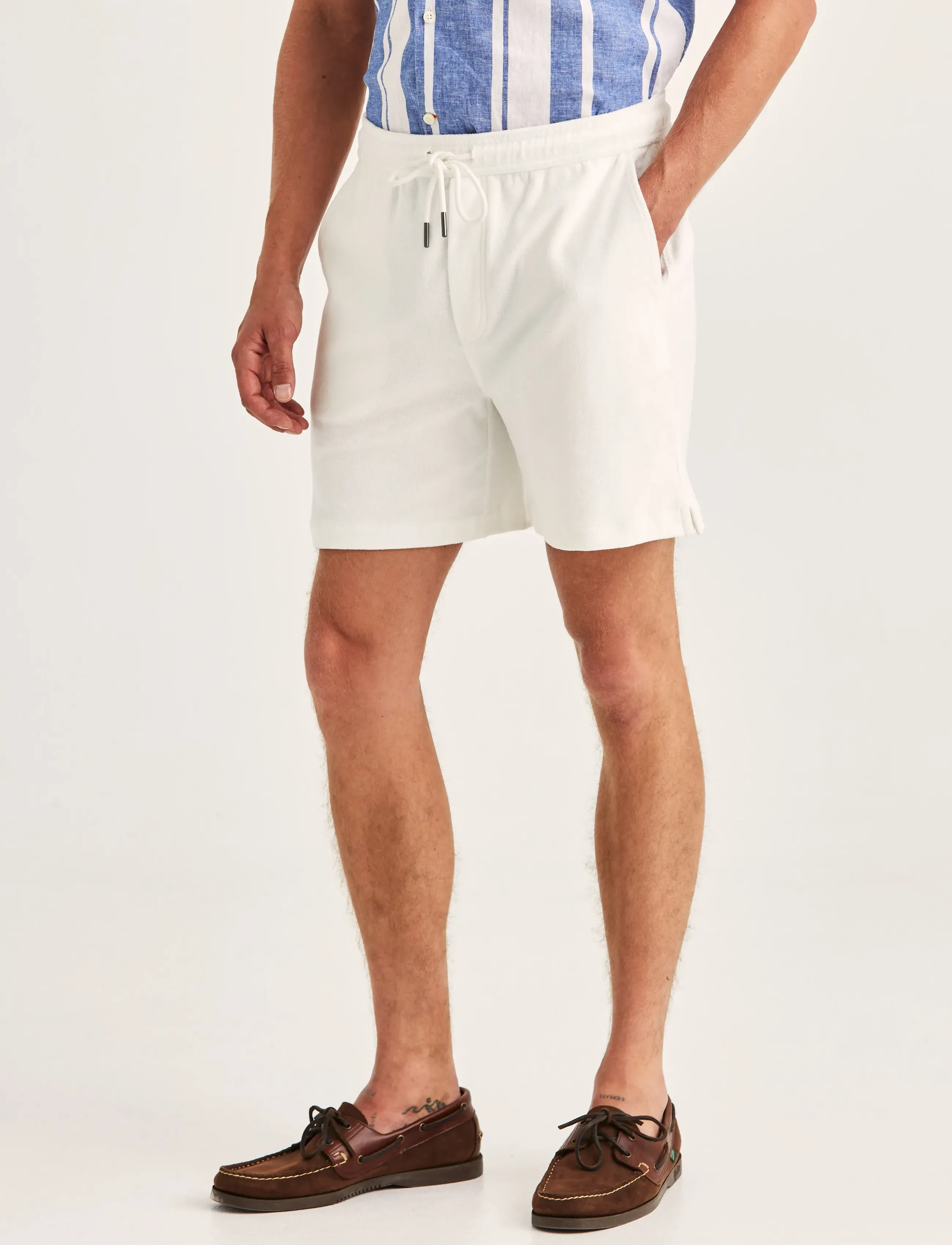 Morris Delon Terry Shorts, L, Cream, Shorts > Svedeshorts, Herre