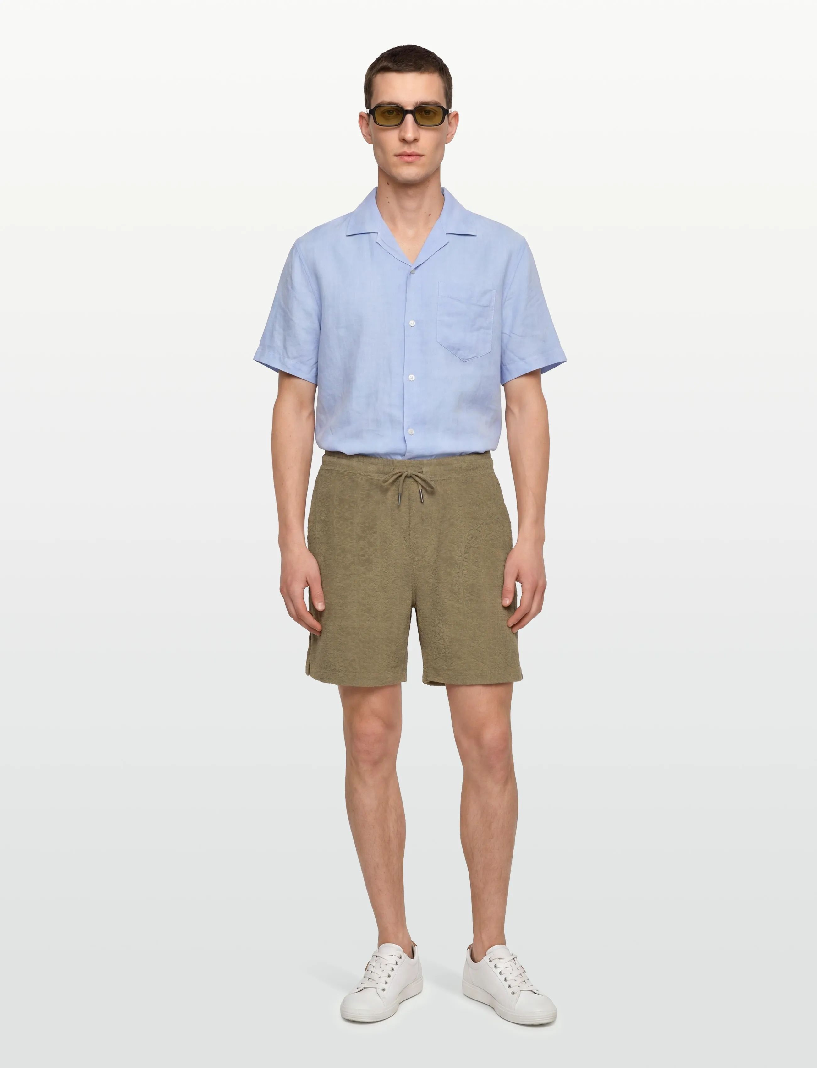 Morris Shellby Terry Shorts, L, Khaki green, Shorts > Afslappede Shorts, Herre