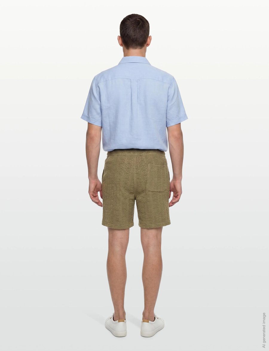 Morris - Shellby Terry Shorts - casual shorts - olive - 4