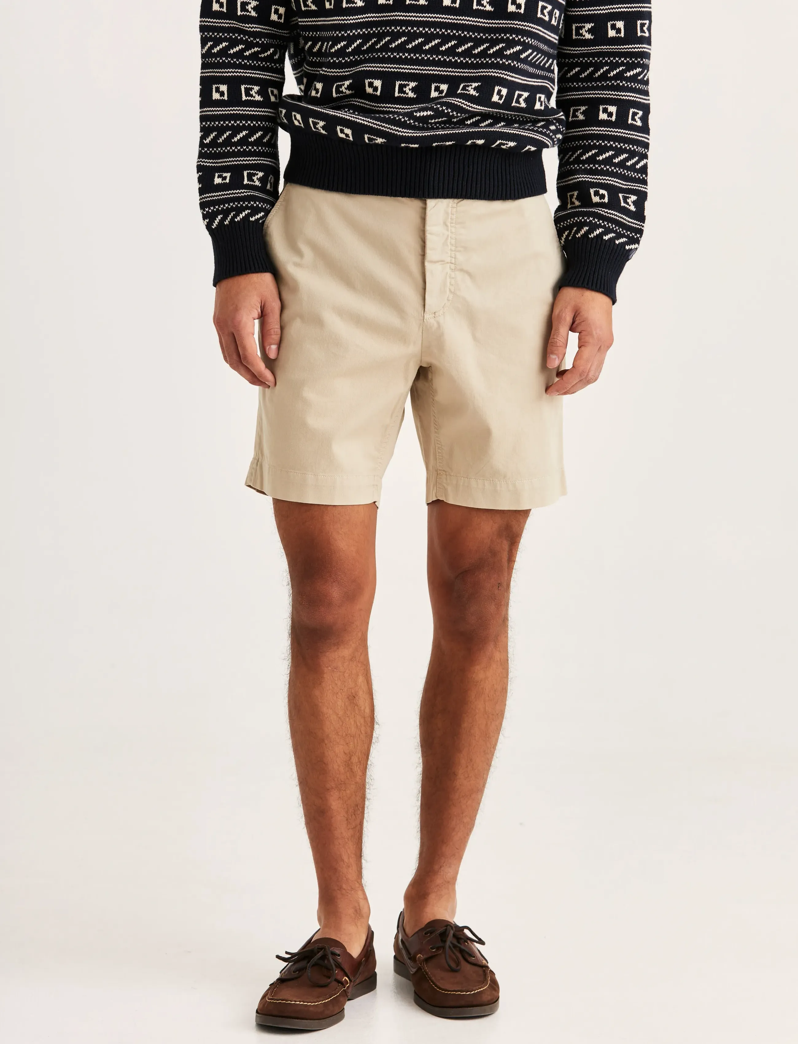 Morris Jeffrey Summer Chino Shorts 7", Mænd, Sommer Chino Shorts, Beige, Str: 30