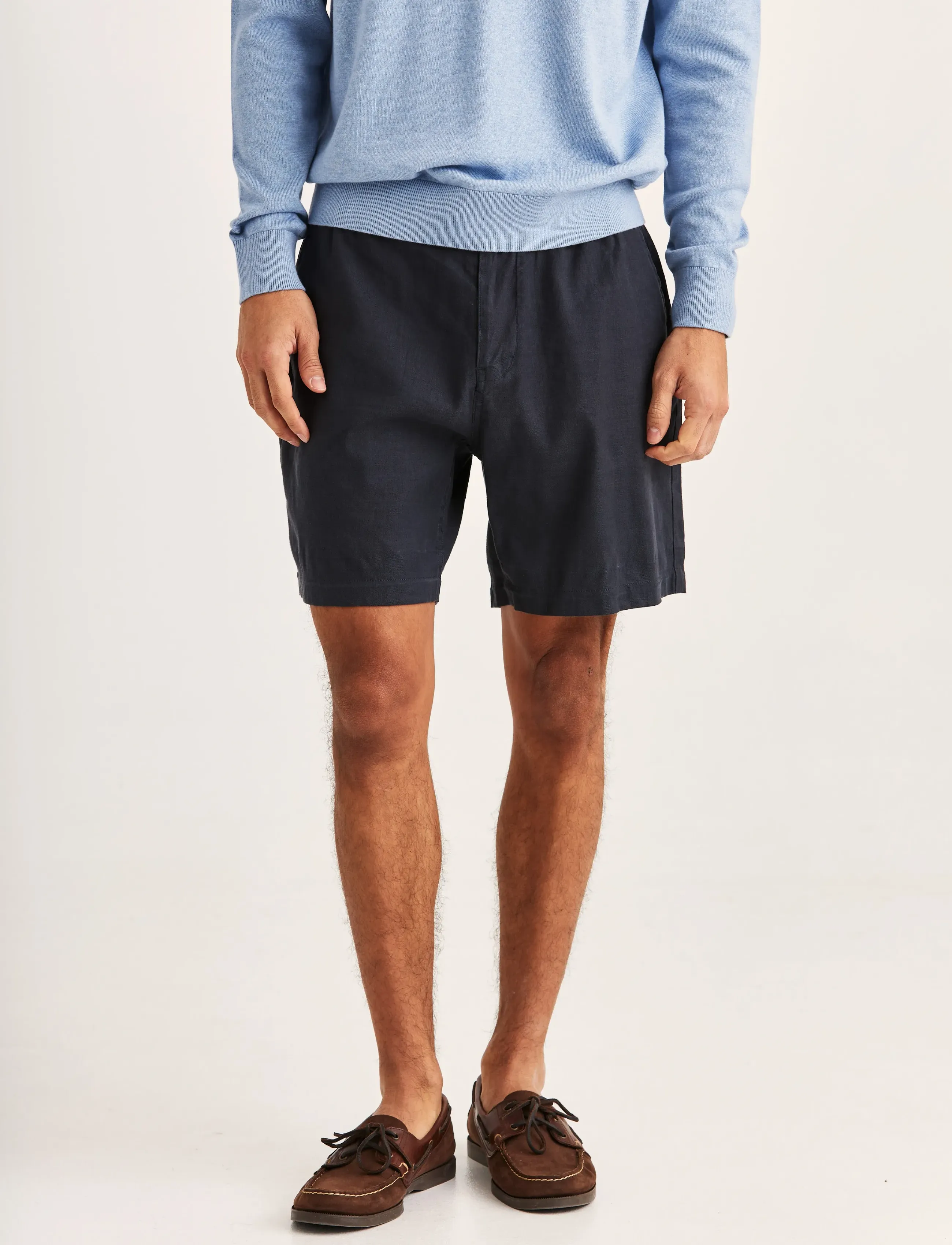 Morris Fenix Linen Shorts, S, Navy, Shorts > Linen Shorts, Herre