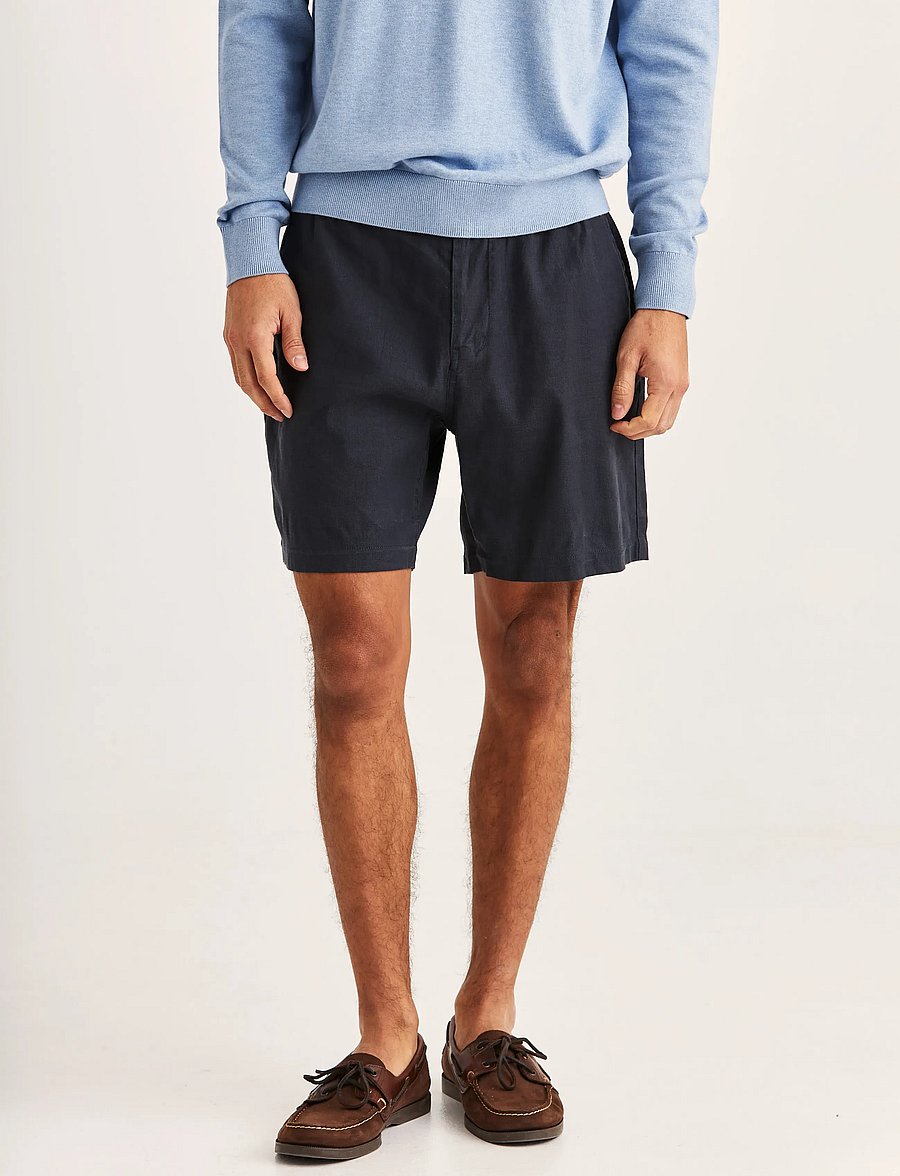Morris - Fenix Linen Shorts - shoppa efter tillfälle - blue - 0