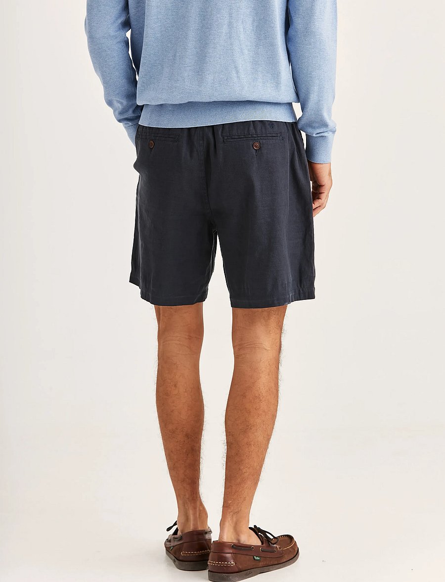 Morris - Fenix Linen Shorts - shoppa efter tillfälle - blue - 4
