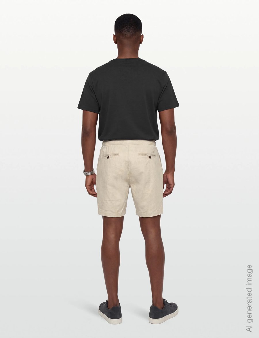 Morris - Fenix Linen Shorts - linased lühikesed püksid - creme - 4