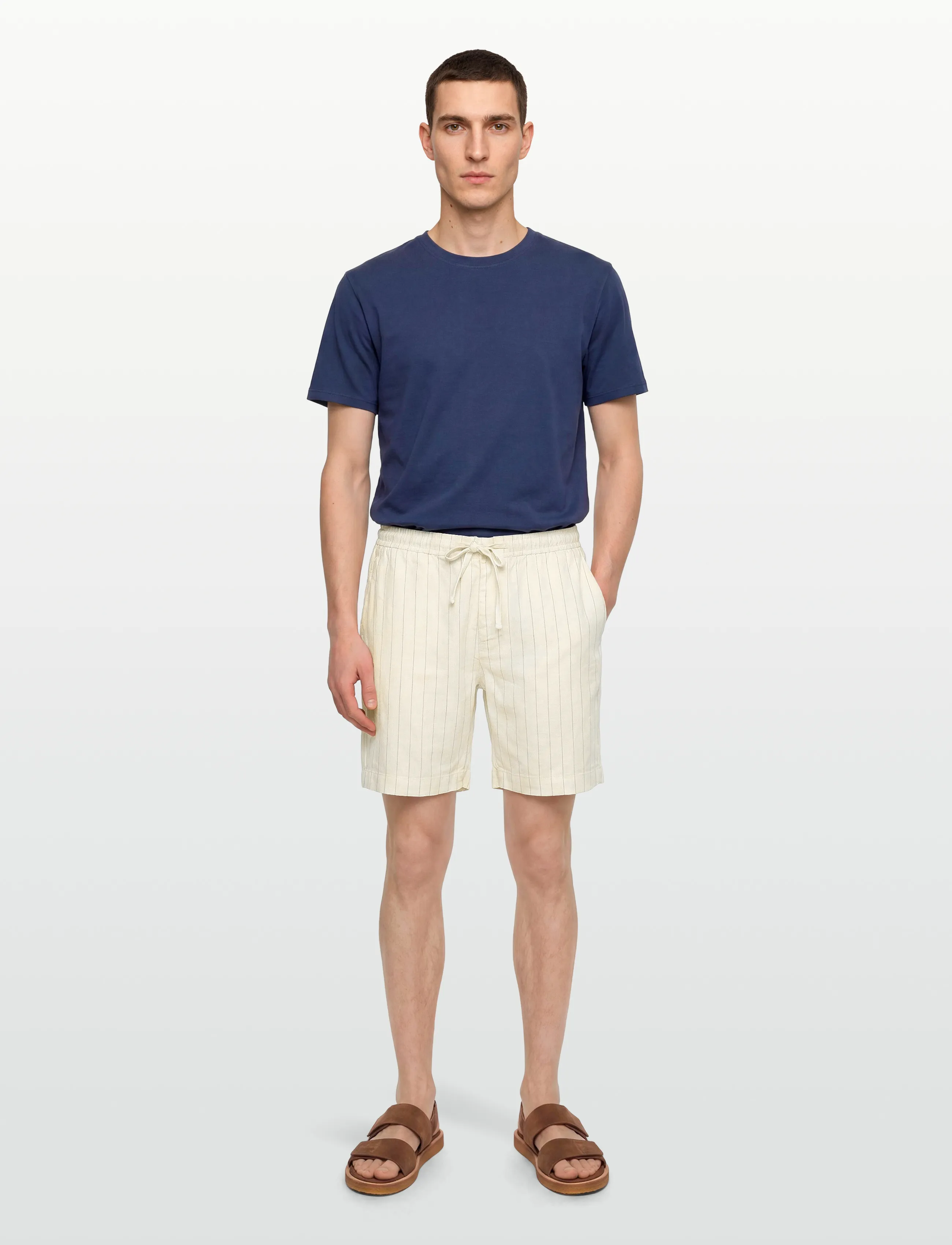 Morris Fenix Linen Shorts, S, Cream, Shorts > Linen Shorts, Herre