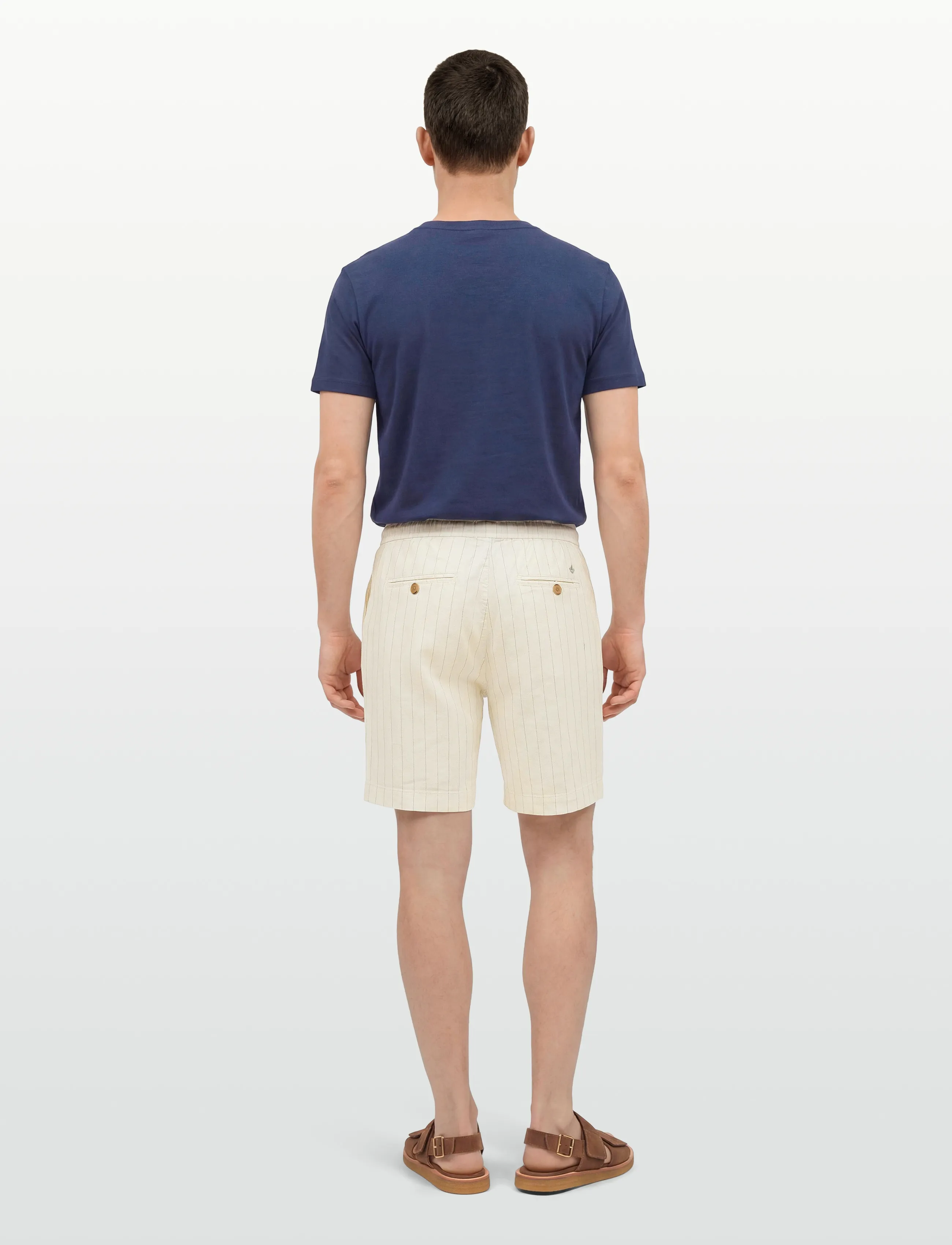 Morris - Fenix Linen Shorts - linneshorts - off white - 4