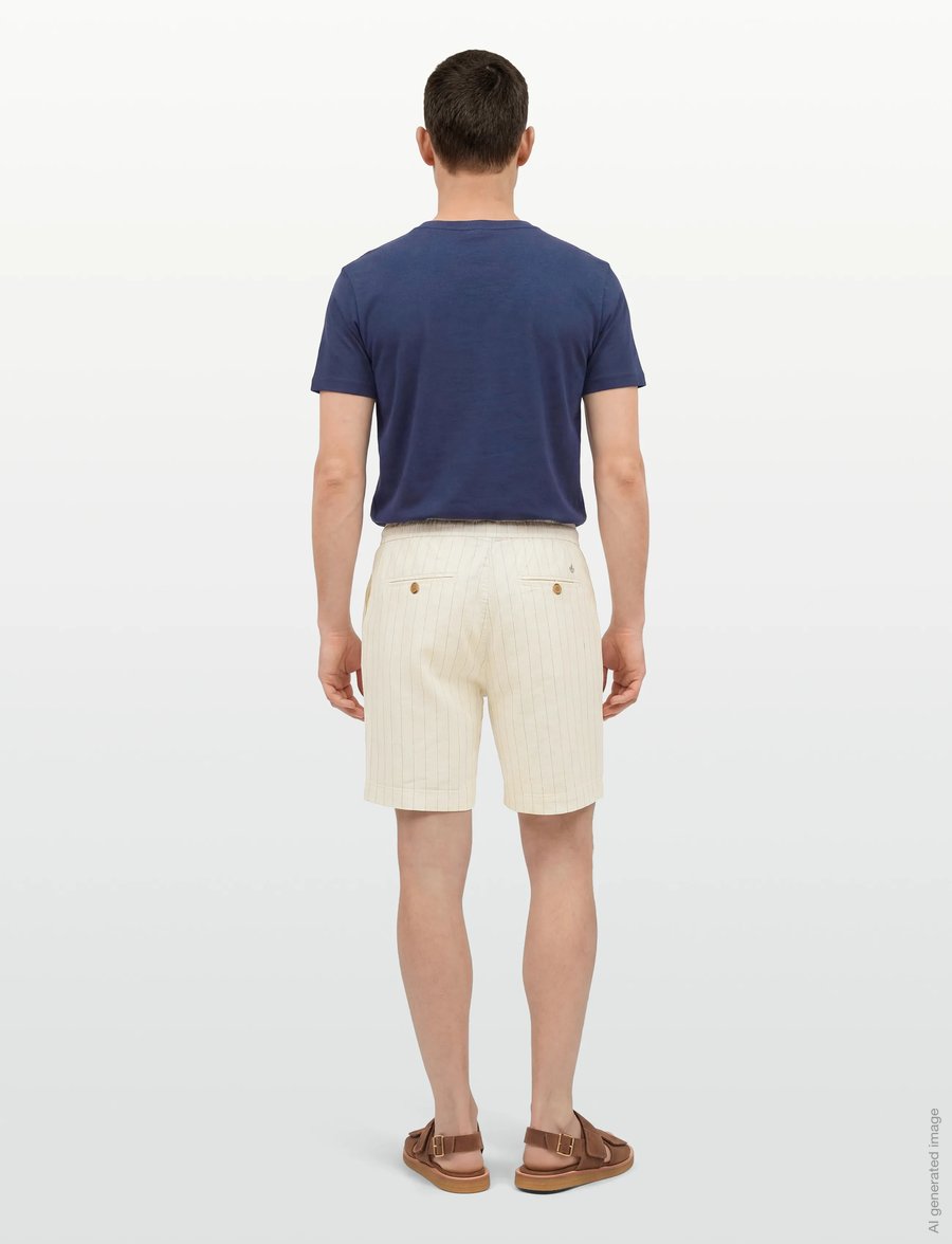 Morris - Fenix Linen Shorts - linneshorts - off white - 4