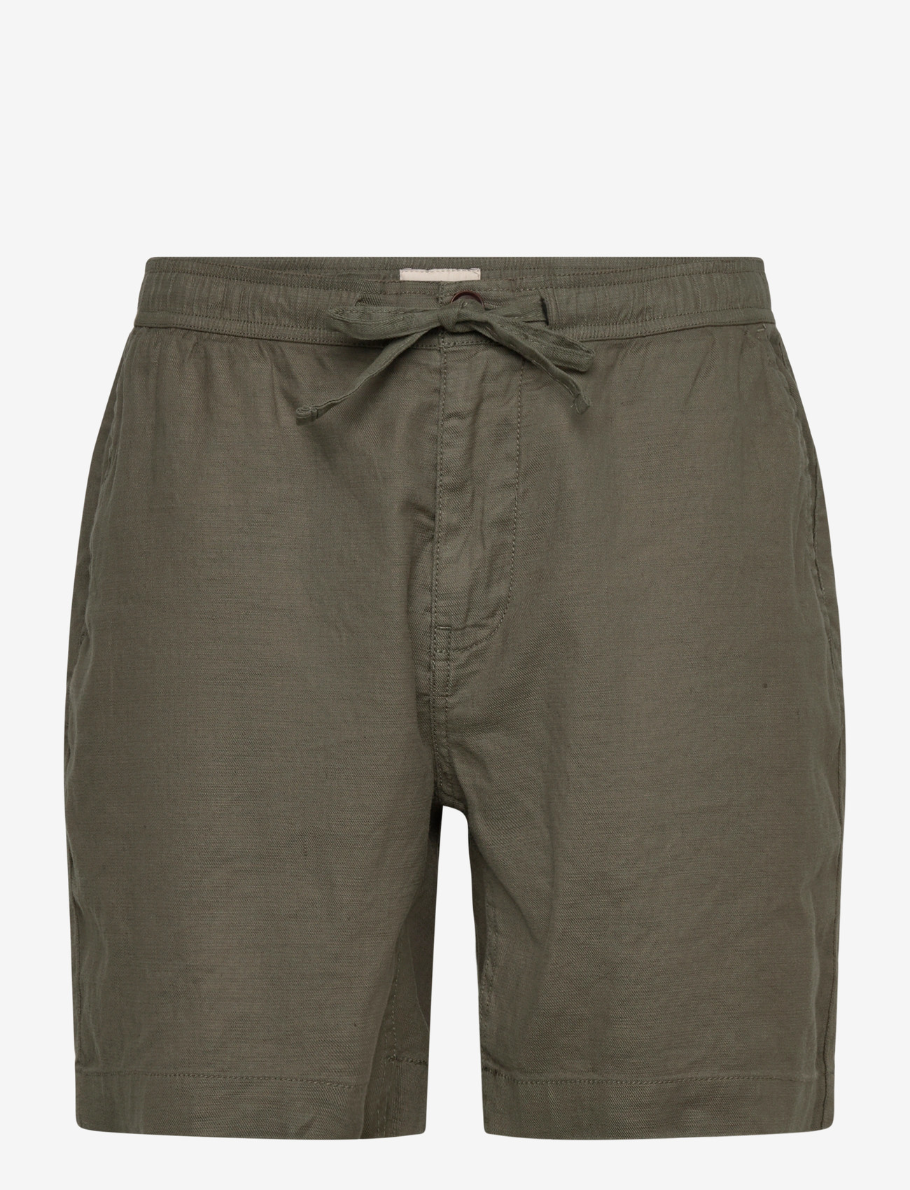 Morris - Fenix Linen Shorts - hørshorts - olive - 1