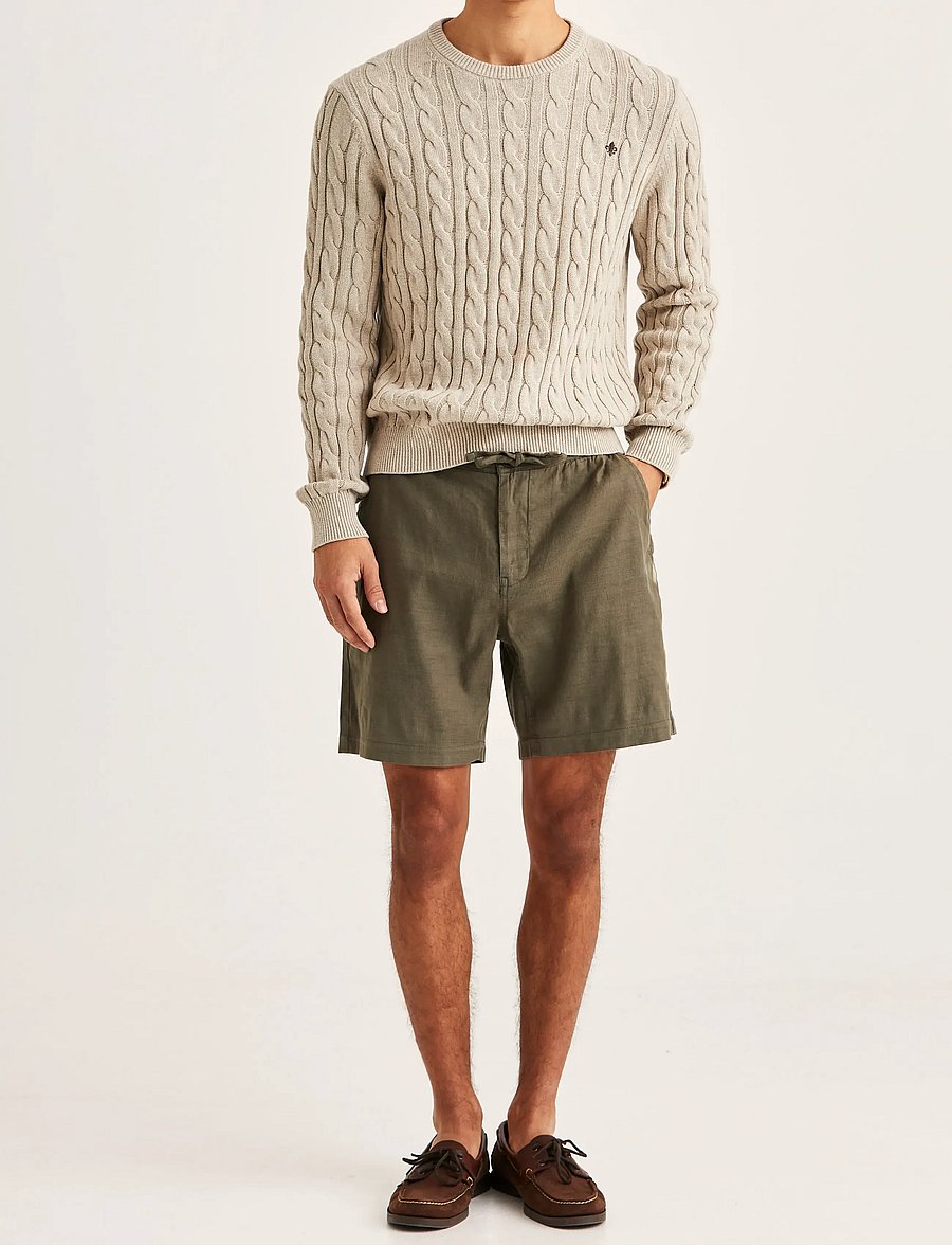 Morris - Fenix Linen Shorts - linen shorts - olive - 3