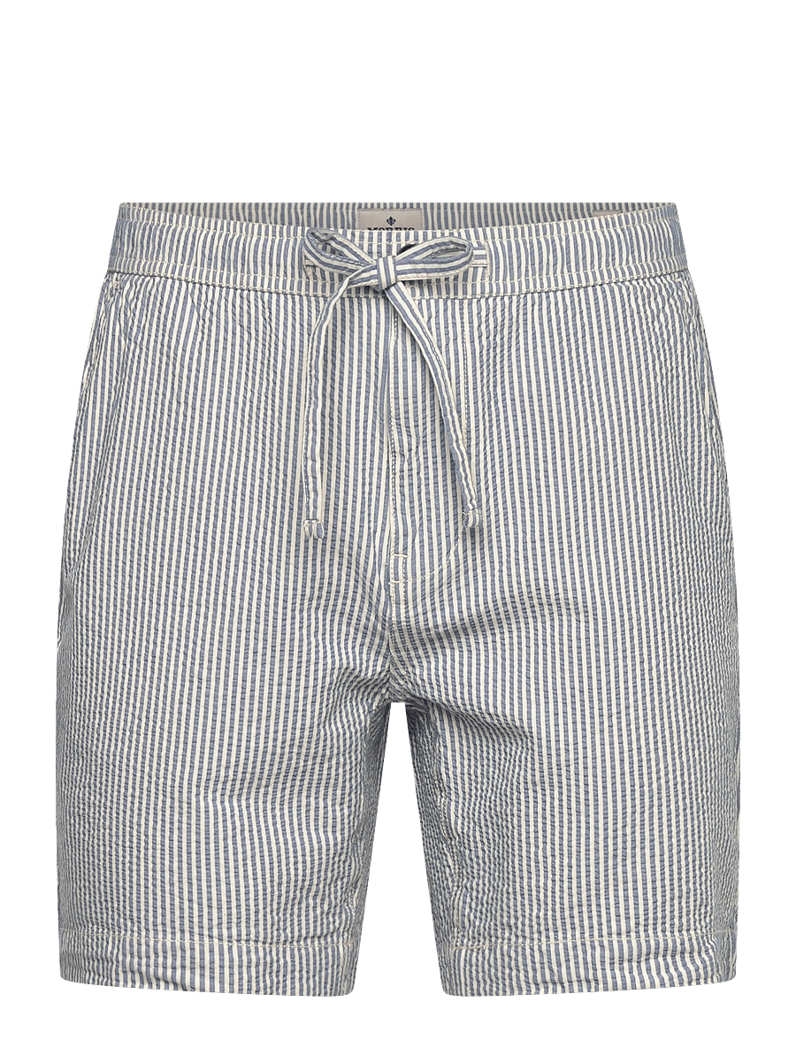 Morris - Fenix Seersucker Shorts - vabaaja lühikesed püksid - blue - 1
