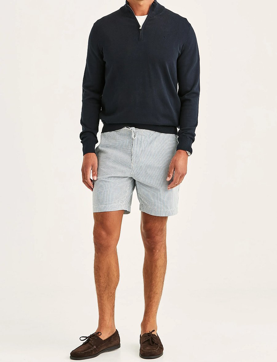 Morris - Fenix Seersucker Shorts - vabaaja lühikesed püksid - blue - 3